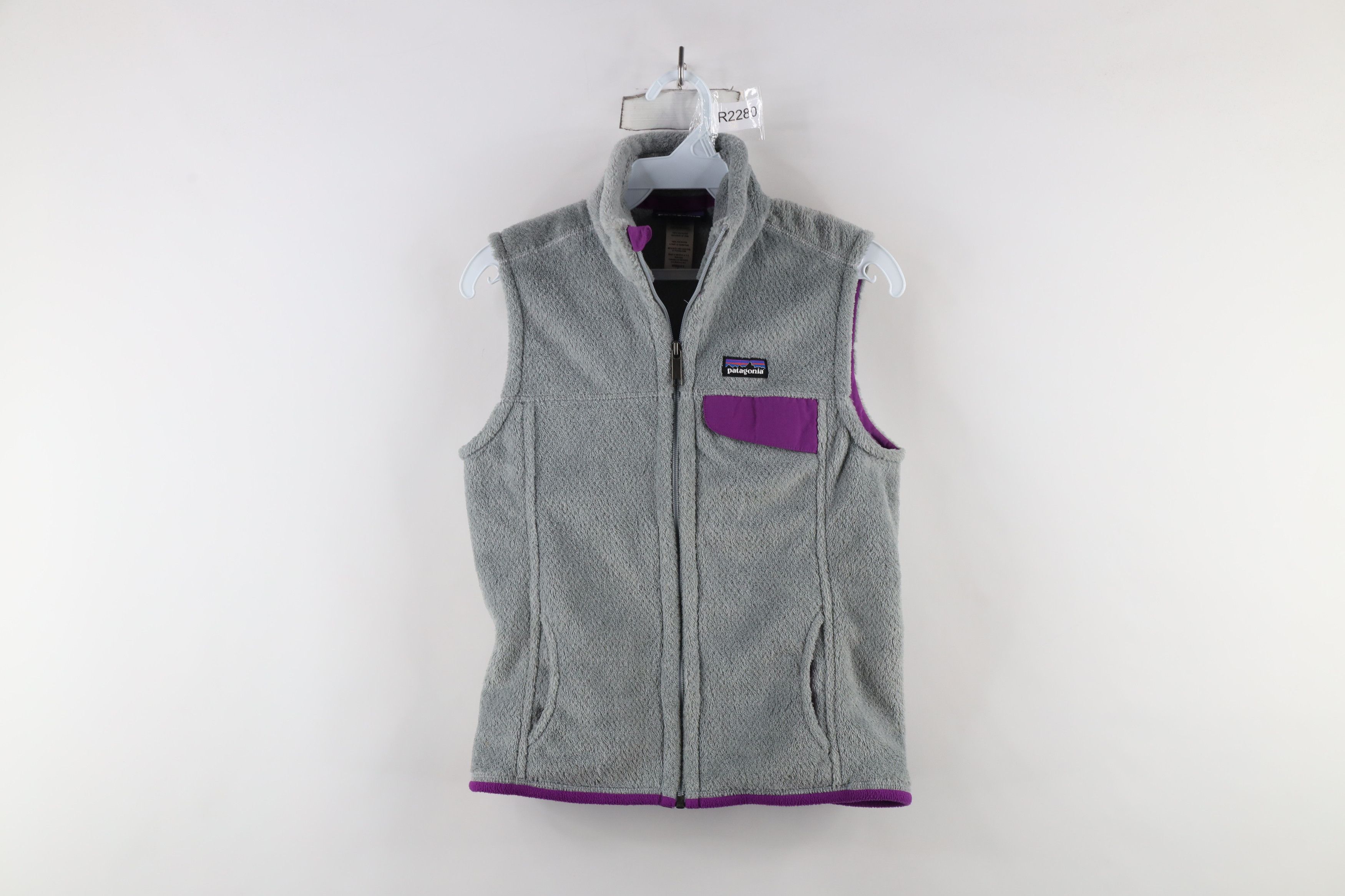 Patagonia × Vintage Patagonia Box Logo Re Tool Fleece Vest Jacket Gray Purple Size S / US 4 / IT 40 - 1 Thumbnail