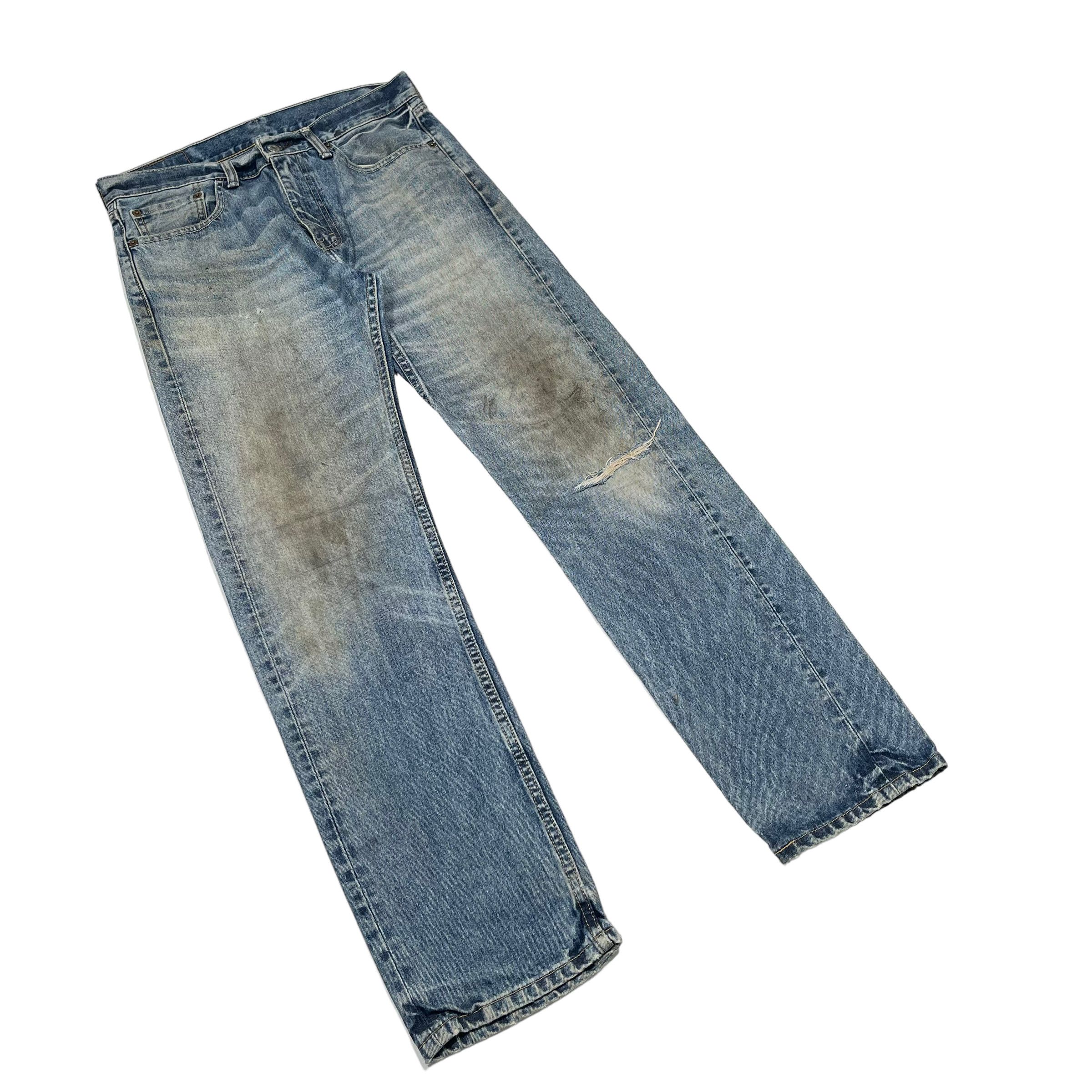 Levi's × Vintage Vintage 1990s Levis Mud Washed Distressed Denim Jeans Size US 31 - 2 Thumbnail