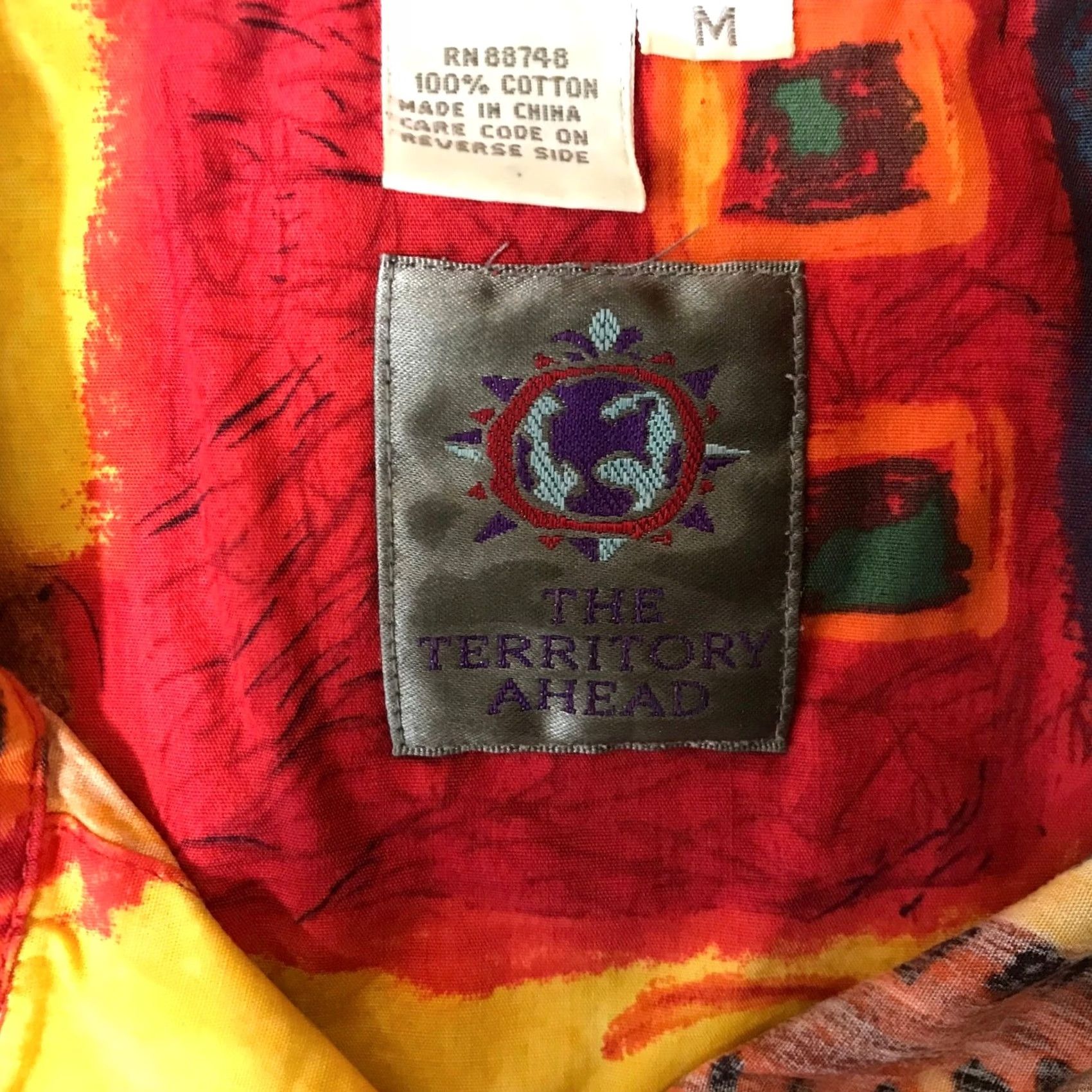The Territory Ahead The Territory Ahead Mens Short Sleeve Cotton Tribal Patchwork Shirt Size US M / EU 48-50 / 2 - 7 Thumbnail