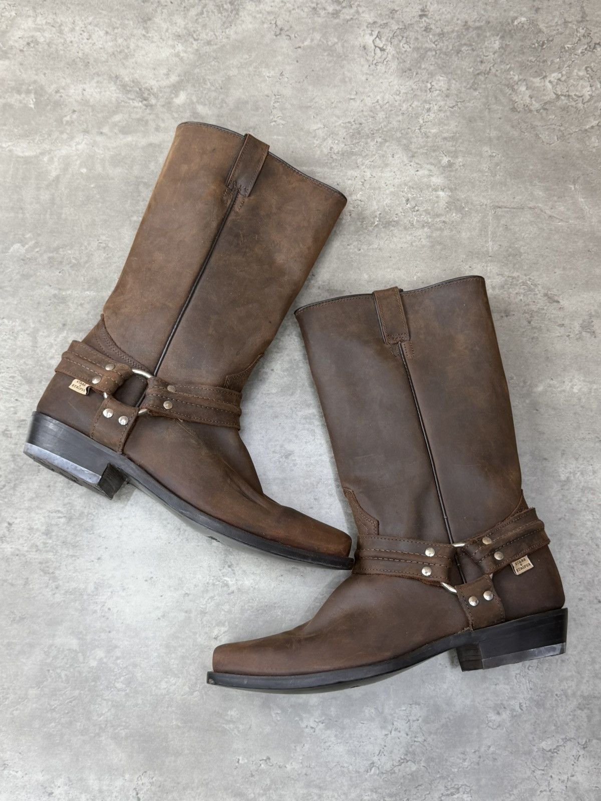 Stars & Stripes Stars & Stripes Brown Leather Biker Western Cowboy Boots Size US 11.5 / EU 44-45 - 9 Thumbnail