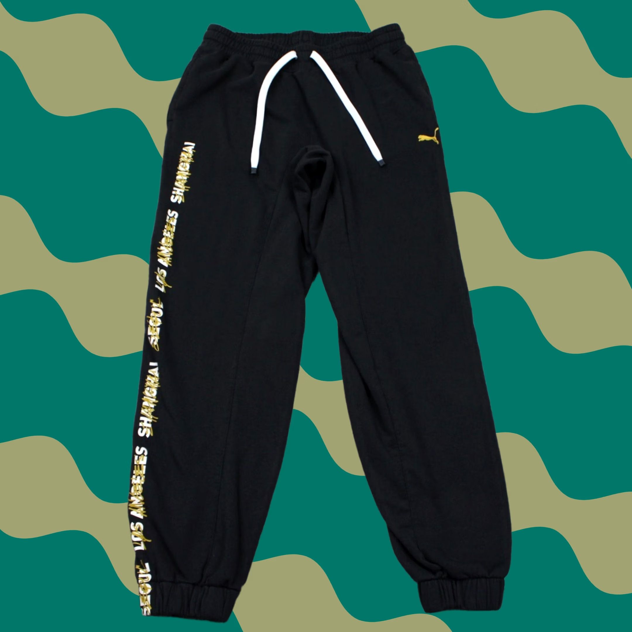 Puma Puma Gen G Esports Sweatpants Mens Medium Black Drawstring 30" Inseam Regular Fit, 100% Cotton, Solid, 90s Theme, Men's Activewear Pants Size US 31 - 1 Thumbnail