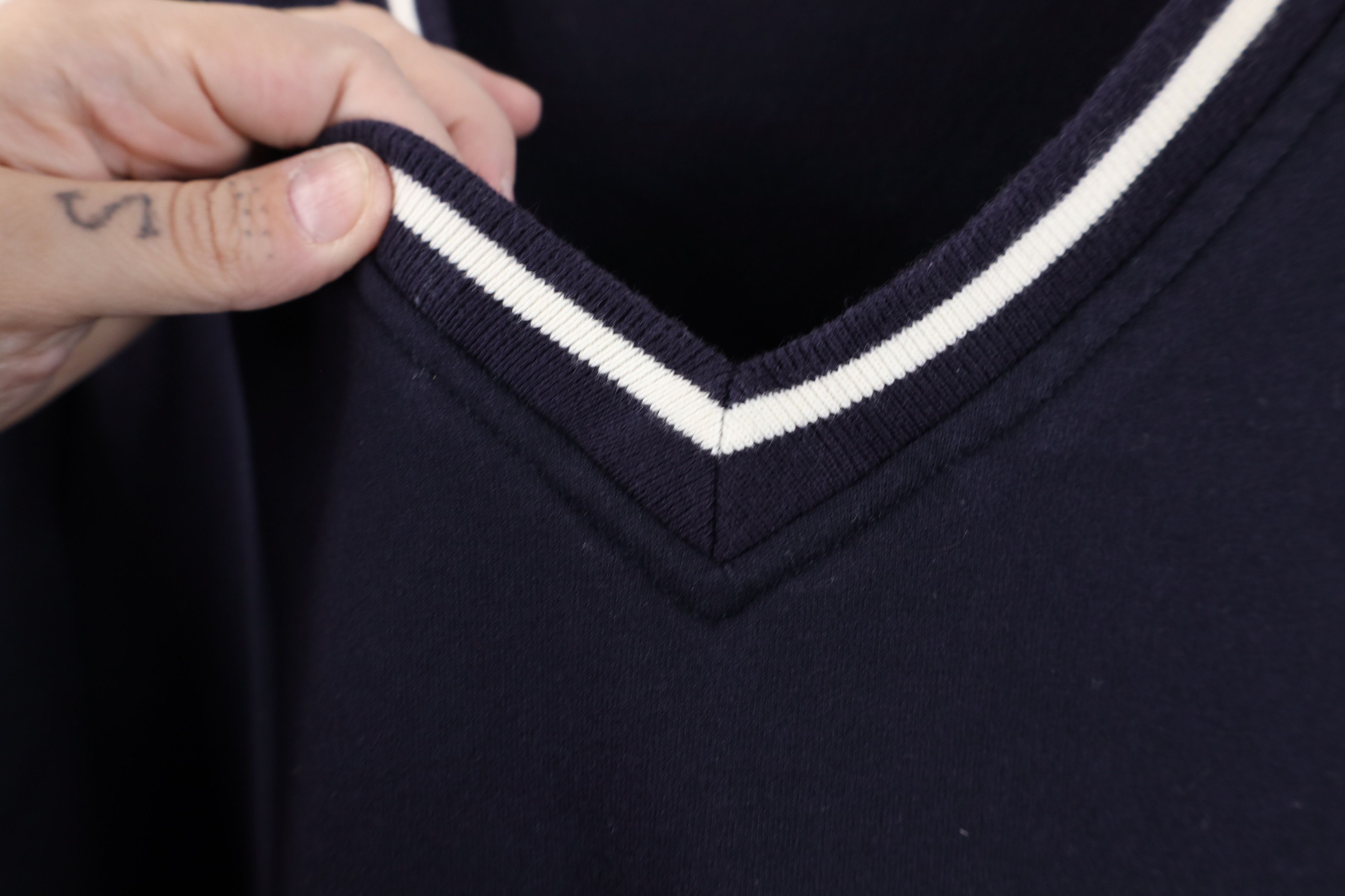 Lands' End Vintage 90s Lands End Blank French Terry Sweater Navy Blue Size US XXL / EU 58 / 5 - 8 Thumbnail