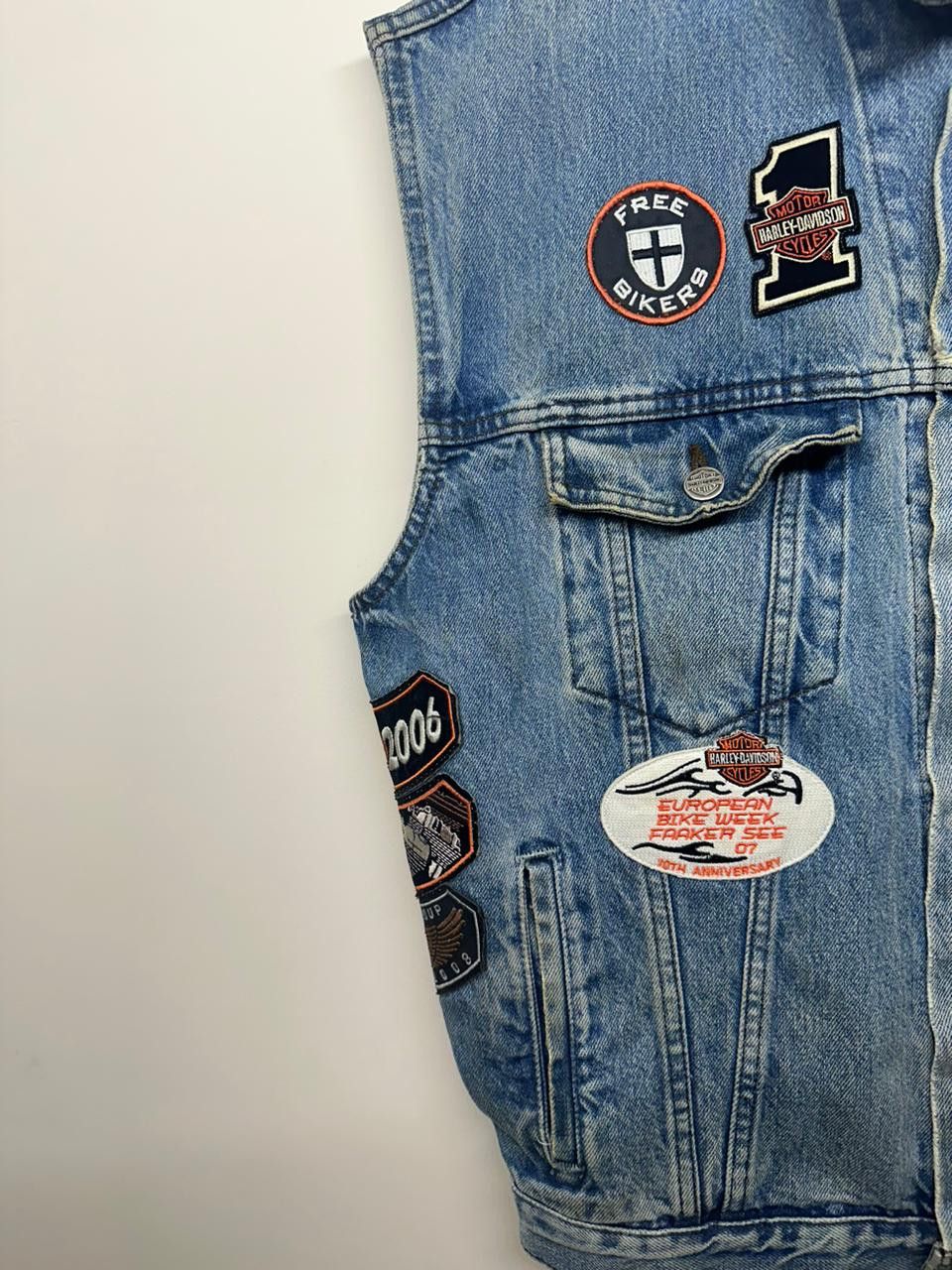 Harley Davidson × Vintage Vintage Harley Davidson denim vest Size US L / EU 52-54 / 3 - 3 Thumbnail