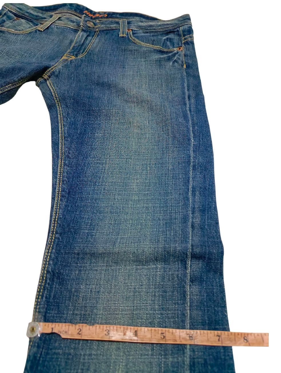 Hudson 1990's - Asymmetric Flared Low Denim Jeans Size US 29 - 9 Thumbnail