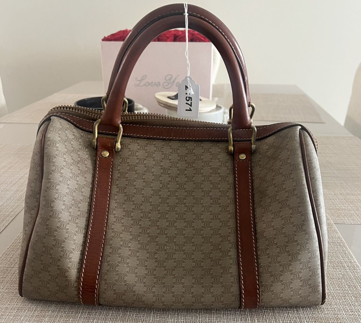 Celine Pre Loved Celine Macadam Chestnut Canvas Boston Bag Size ONE SIZE - 7 Thumbnail