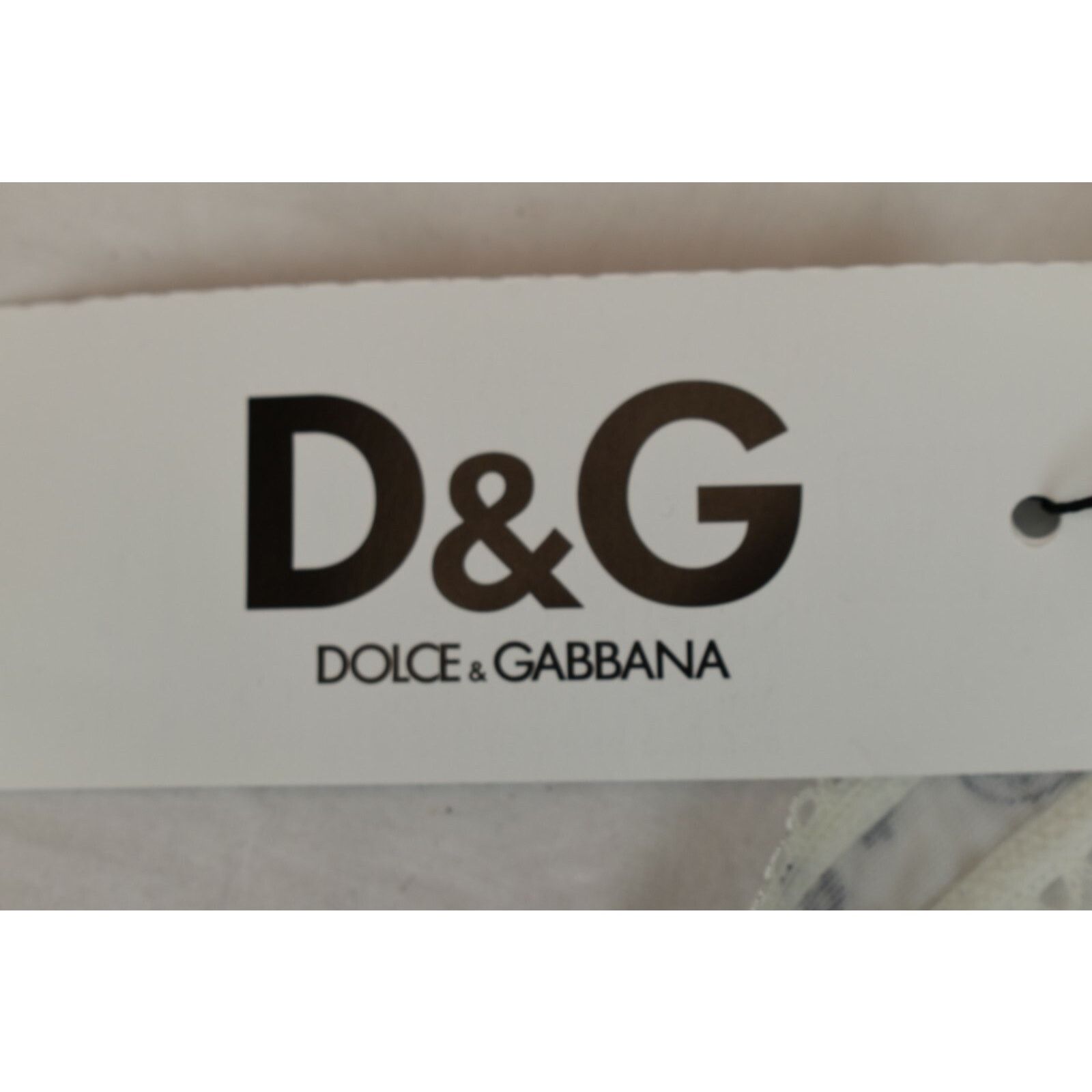 Dolce & Gabbana DOLCE GABBANA WHITE PAISLEY BOW LOGO THONG UNDERWEAR XS Size ONE SIZE - 11 Thumbnail