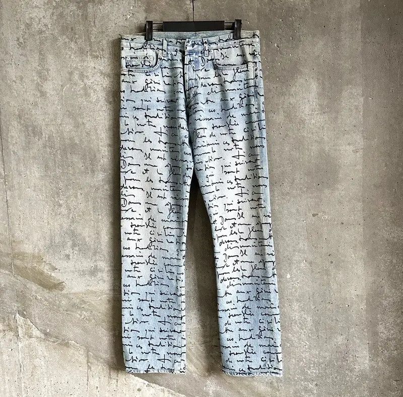 Dior Dior Homme RUNWAY SS15 Handwritten Script Denim Size US 32 / EU 48 - 1 Thumbnail