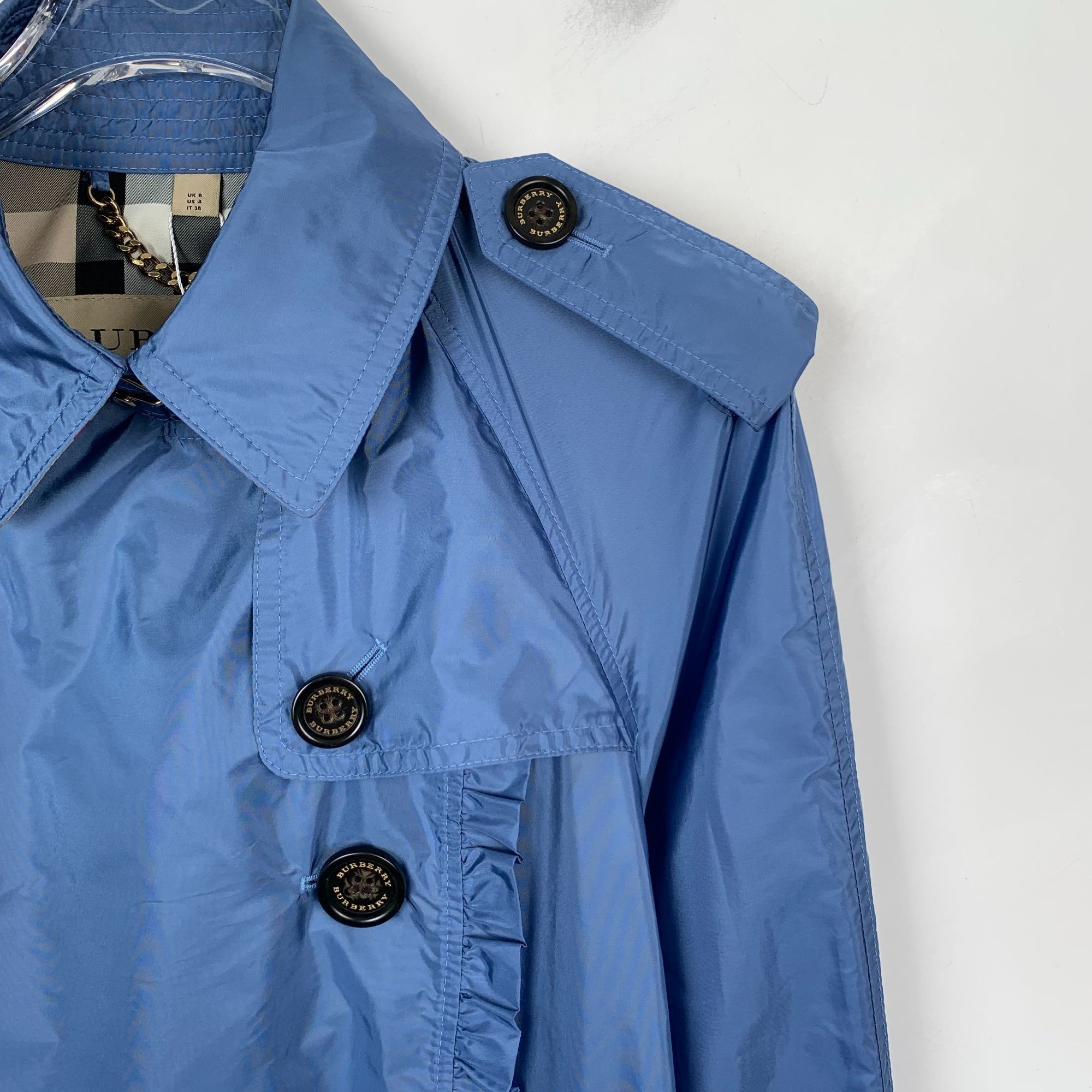 Burberry Burberry Blue Belted Trench Coat (Size 38) Size XS / US 0-2 / IT 36-38 - 6 Thumbnail
