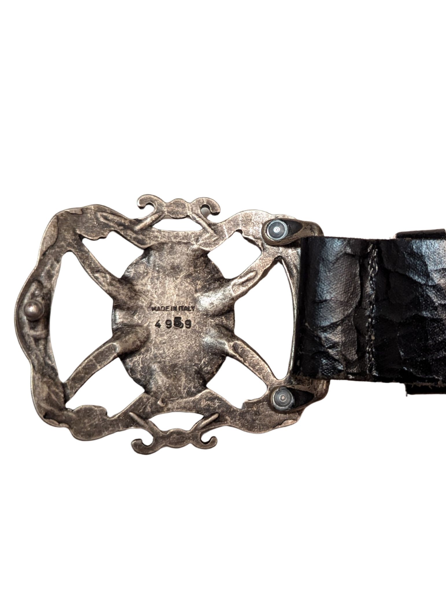 Vintage Vintage Leather Belt with Cameo Buckle – Made in Italy Size ONE SIZE - 5 Thumbnail