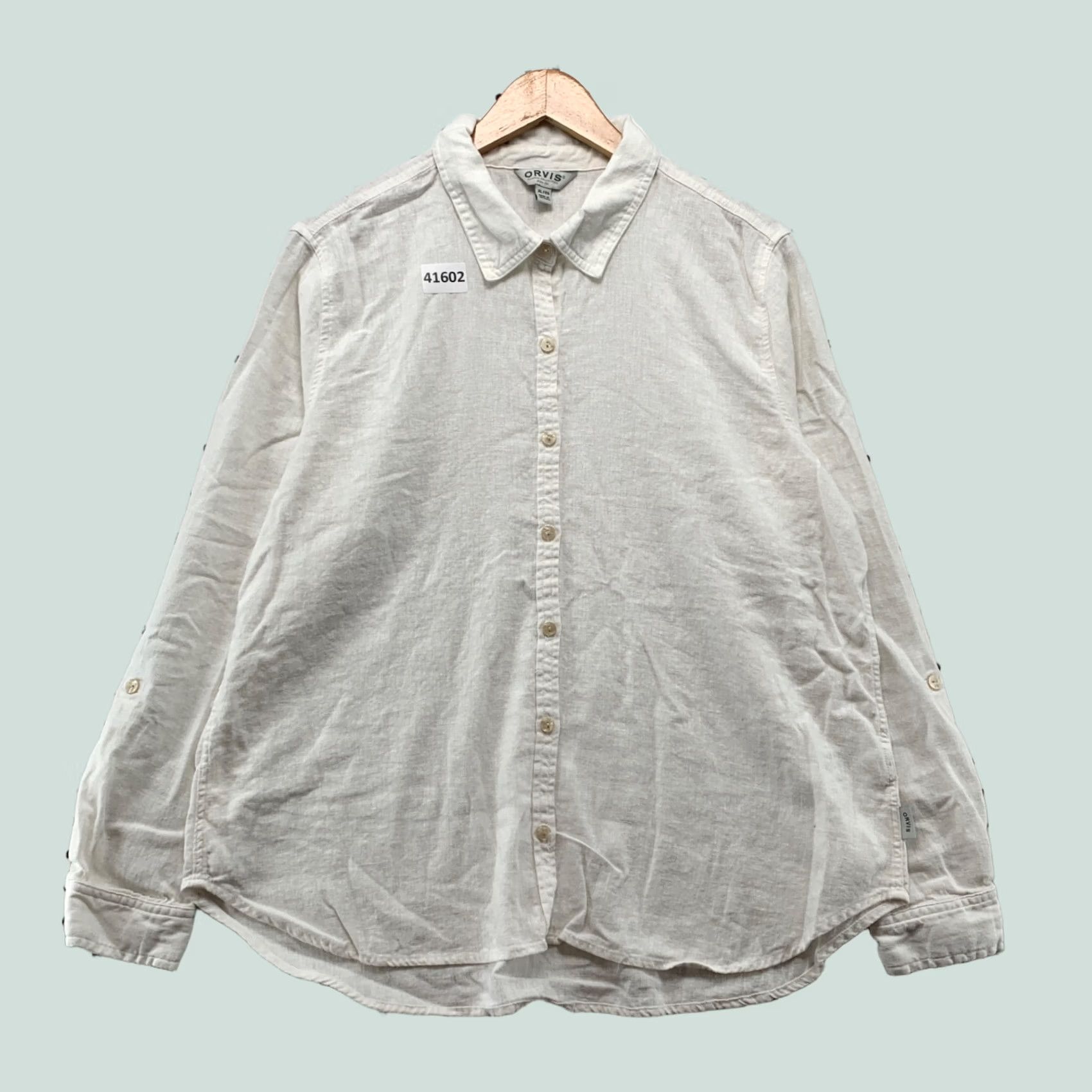 Orvis Orvis Linen Blend Button Shirt Womens XL White Long Sleeve 22x27 Size XL / US 12-14 / IT 48-50 - 1 Thumbnail