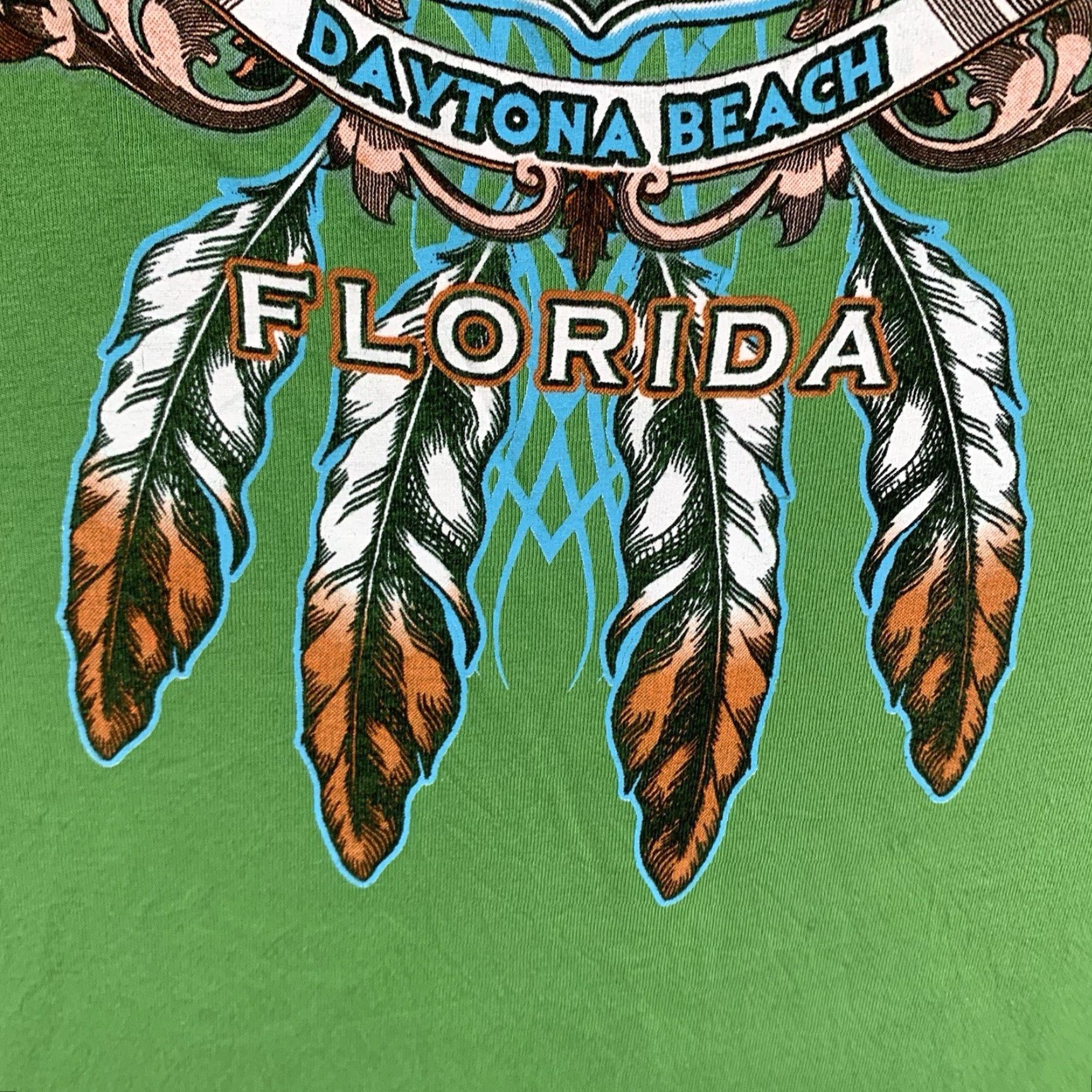 Vintage Bike Week T-Shirt XL Green Graphic Print Eagle Wings Casual Women 2018 Daytona Beach Biker Size XL / US 12-14 / IT 48-50 - 5 Thumbnail