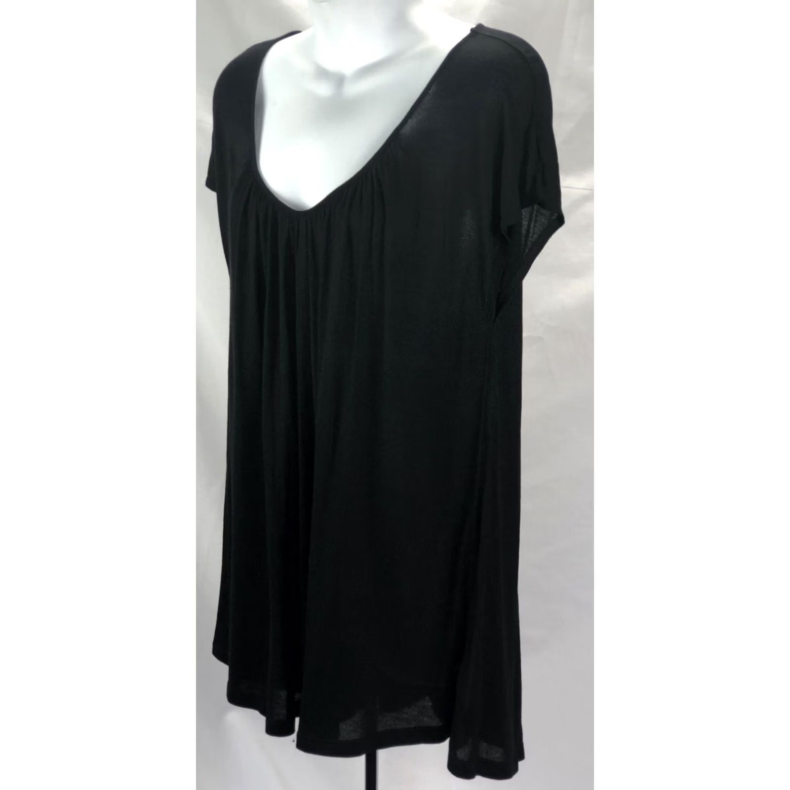 Old Navy Old Navy Blouse S Black Pleated Scoop Cap Sleeve Rayon Whimsy Gothic Capsule Shirt Womens Size S / US 4 / IT 40 - 3 Thumbnail