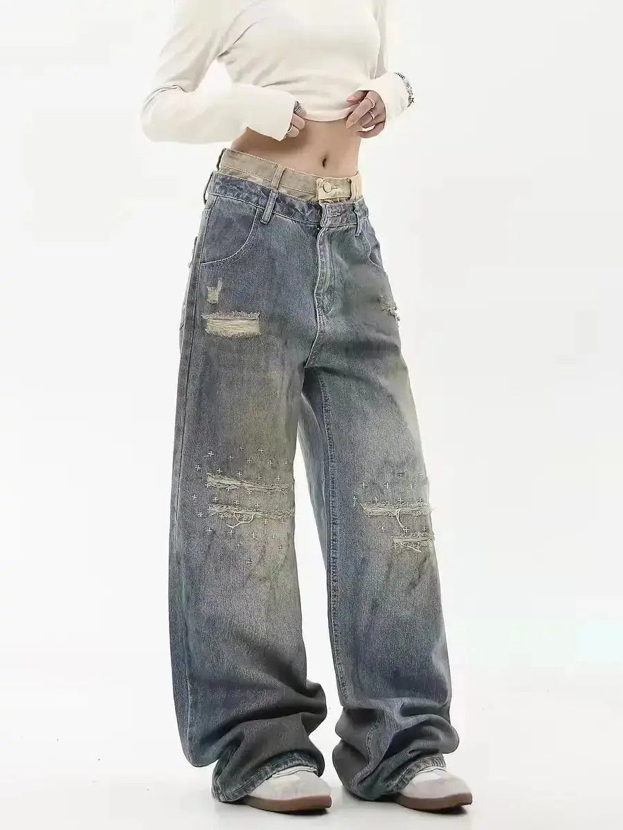 Japanese Brand Dirty old ripped jeans Size US 32 / EU 48 - 2 Thumbnail