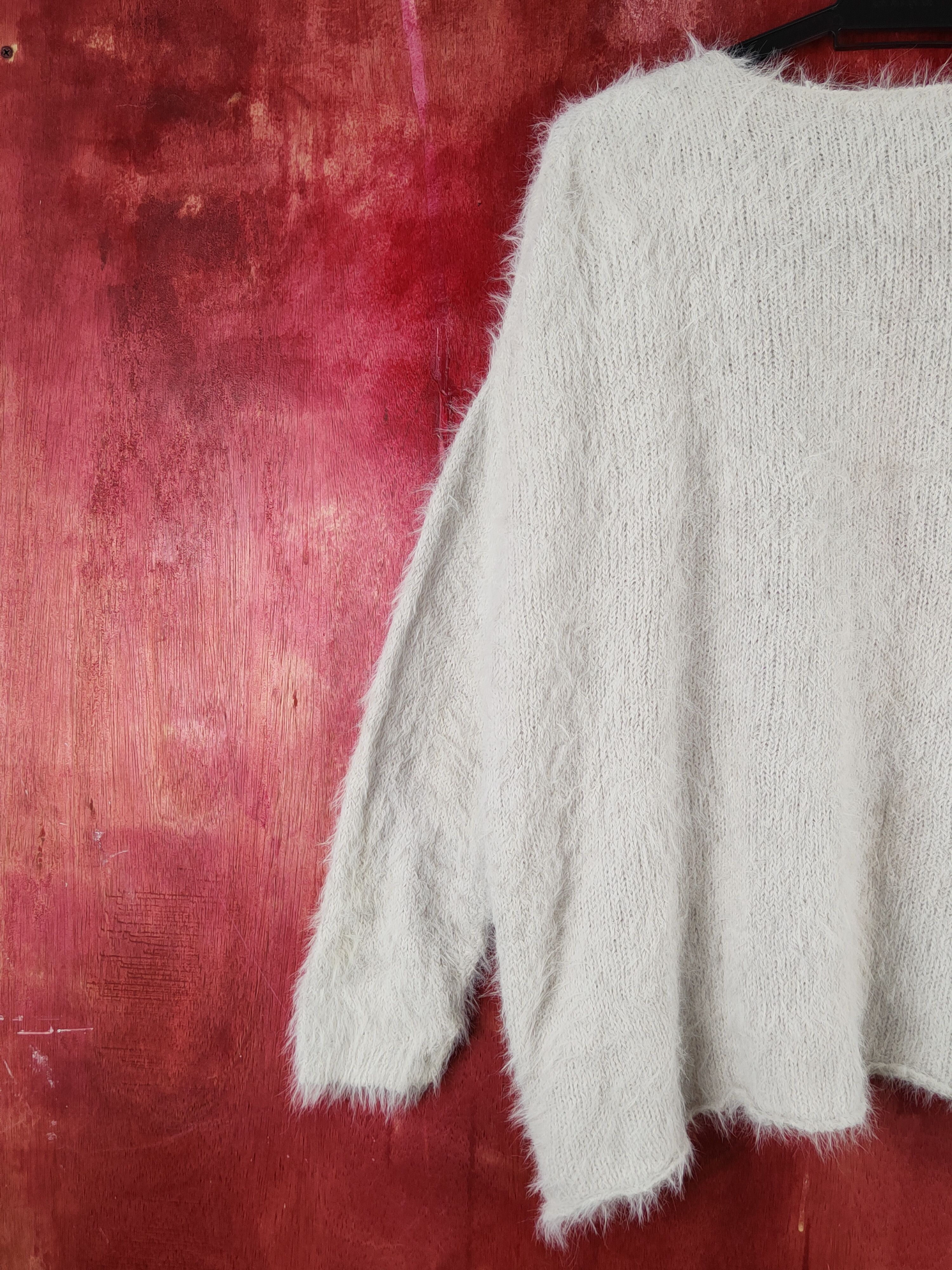 Japanese Brand × Vintage Archives Light Gray Fur Mohair Knitwear Cardigan Vintage Size M / US 6-8 / IT 42-44 - 8 Thumbnail