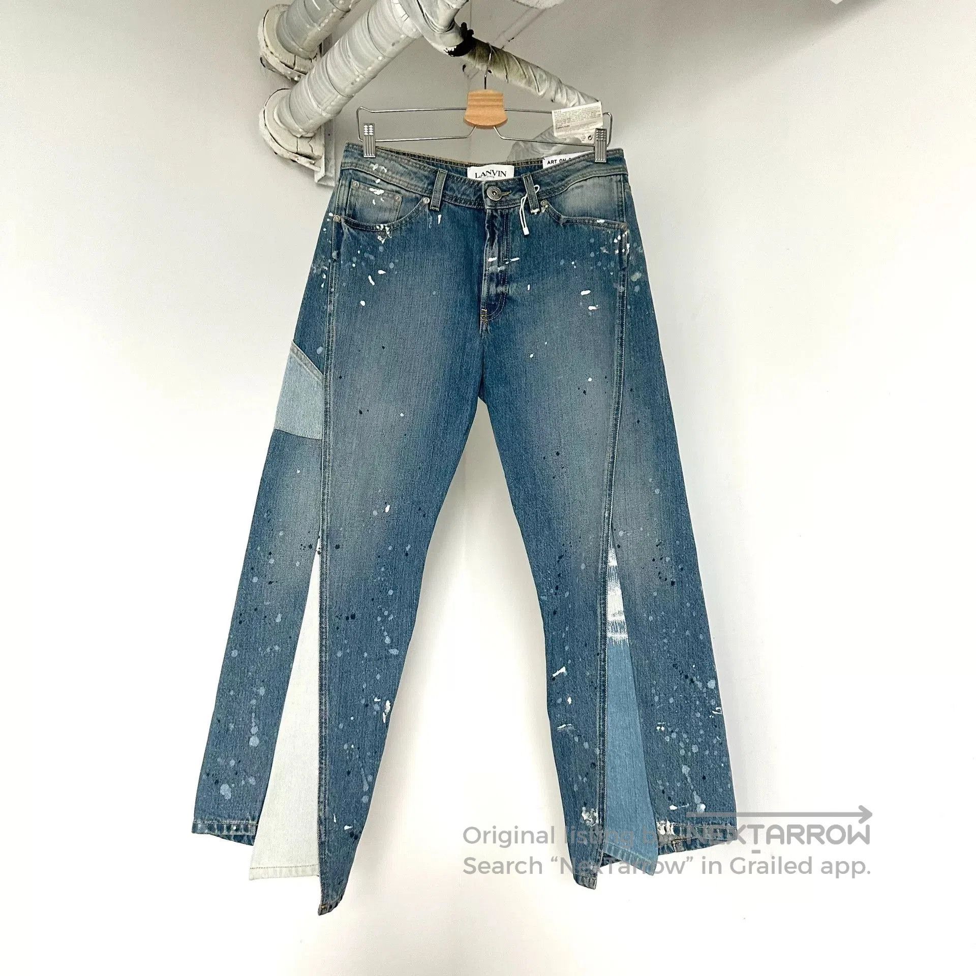 Gallery Dept. LANVIN x Gallery Dept Blue Spliced Splatter Jeans. Size US 38 / EU 54 - 1 Thumbnail