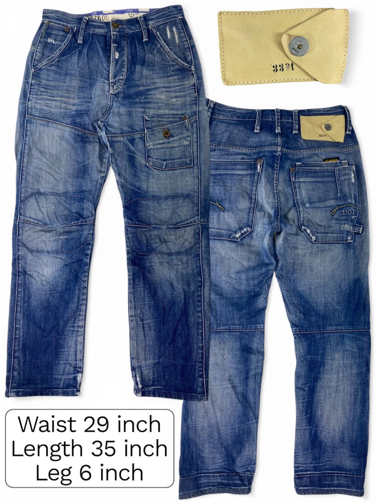 G-Star Vintage G Star Raw 3301 Steel Loose Tapered Button Fly Size US 29 - 1 Thumbnail