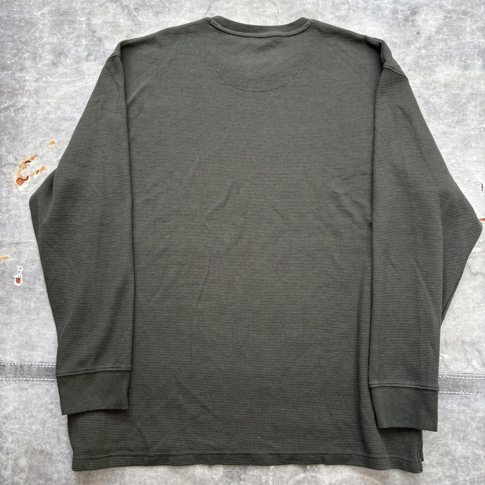 Vintage Vintage Y2K Moss Green Grunge Thermal Waffle Knit Shirt Size US XL / EU 56 / 4 - 4 Thumbnail
