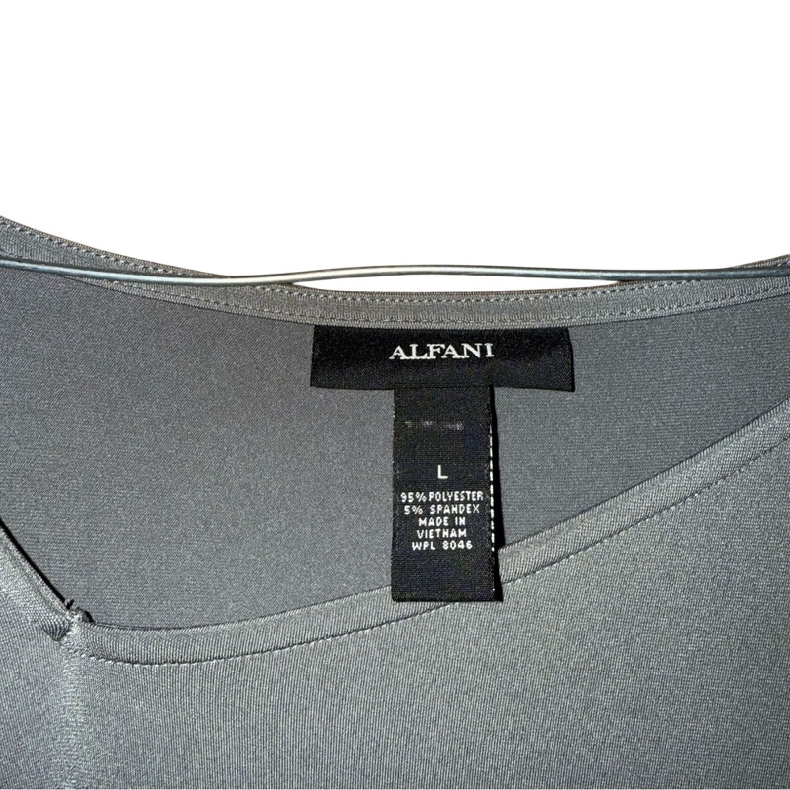 Alfani Alfani Cold Shoulder Asymmetrical Women's Gray Top Size L Size L / US 10 / IT 46 - 3 Thumbnail