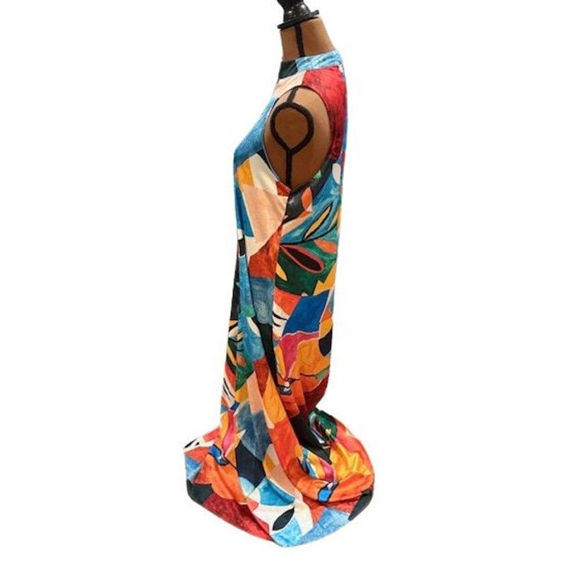 Nicole Miller Nicole Miller Halter Neck Abstract Print Maxi Dress Size S / US 4 / IT 40 - 4 Thumbnail