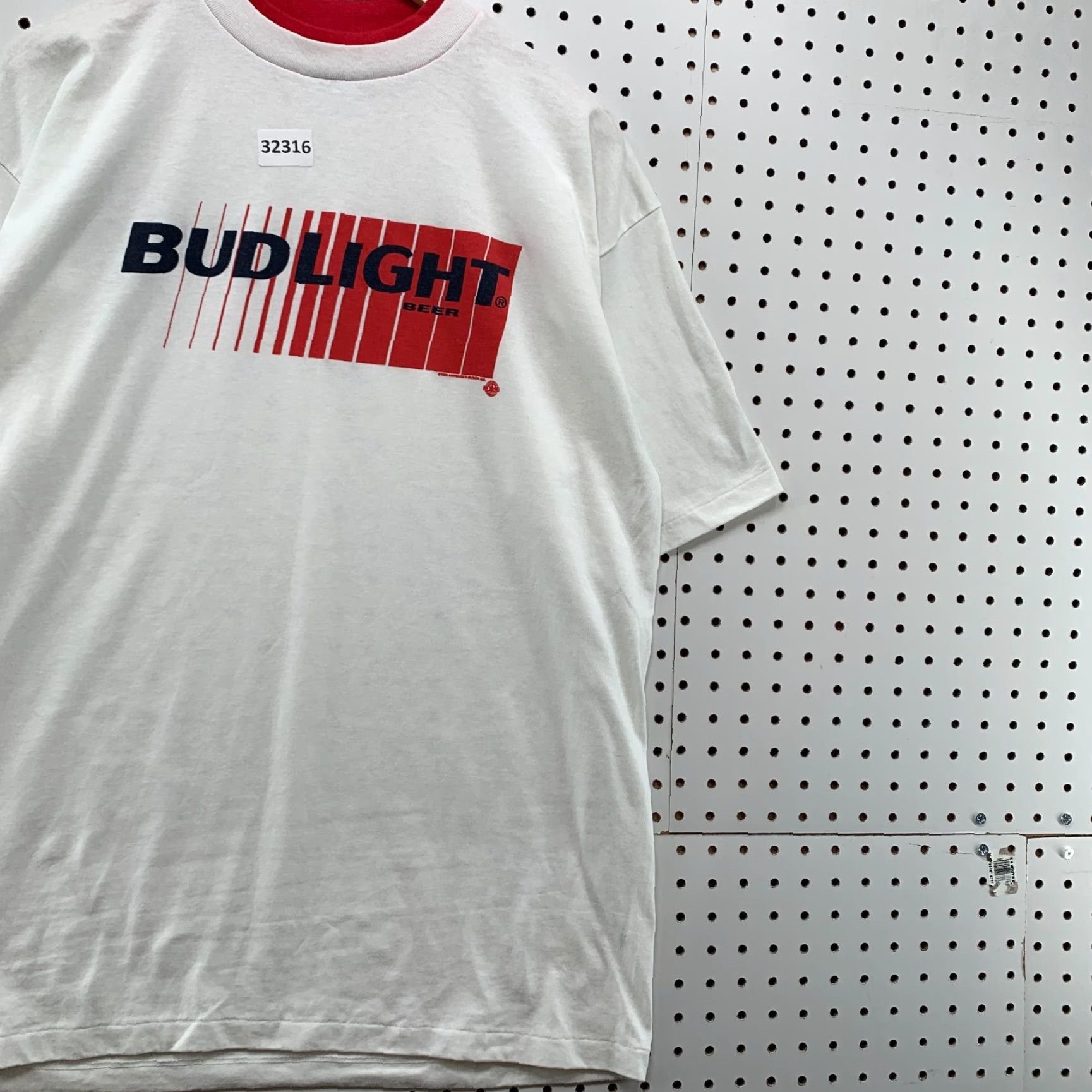 Vintage Vintage Bud Light Shirt Mens XL White 90s USA Red Graphic Single Stitch Tee Size US XL / EU 56 / 4 - 4 Thumbnail