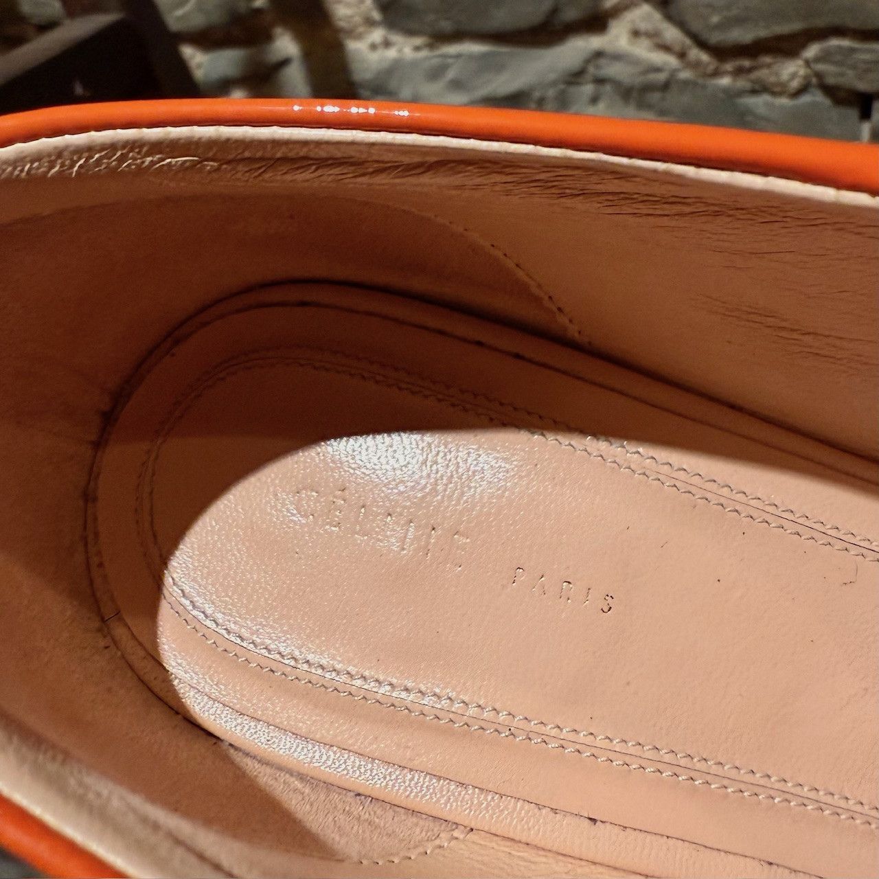 Celine Céline 2017 High Throat 90 Orange Patent Leather Pumps Size US 5 / IT 35 - 11 Thumbnail