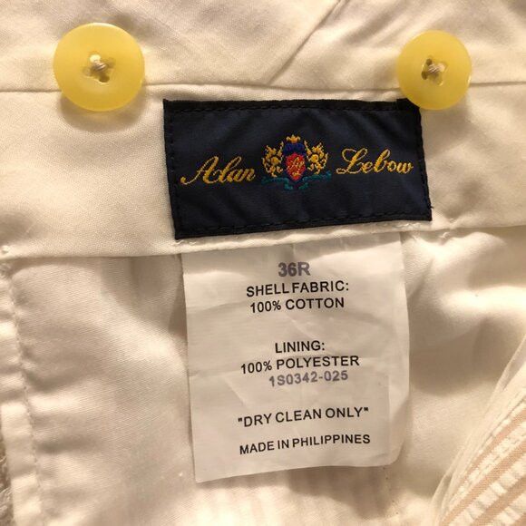 Other Alan lebow men's new cream 100%cotton pants size: 36/36 Size US 36 / EU 52 - 12 Thumbnail
