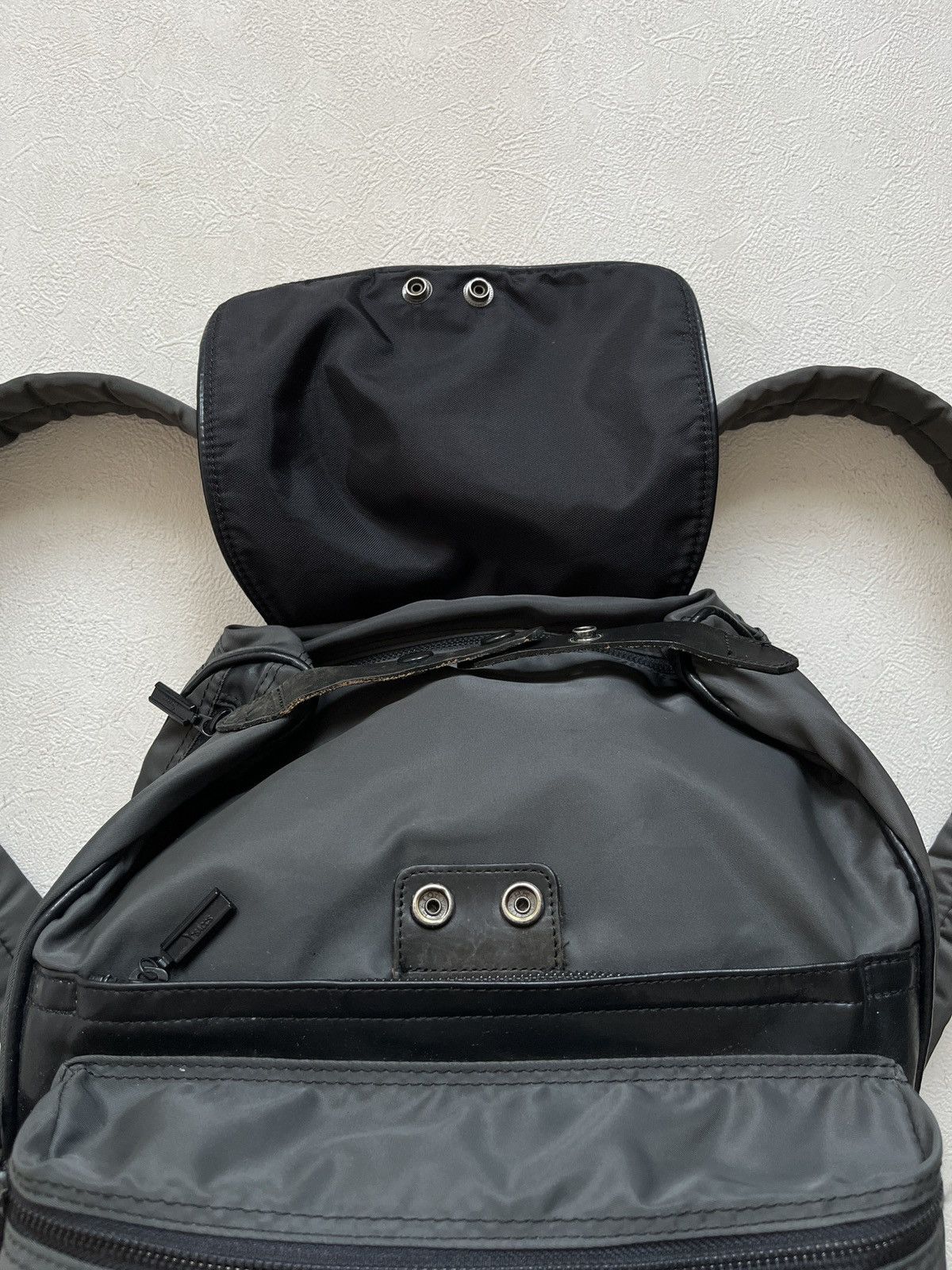 Yohji Yamamoto Yohji Yamoto Y’Saccs Nylon Leather Backpack Size ONE SIZE - 6 Thumbnail