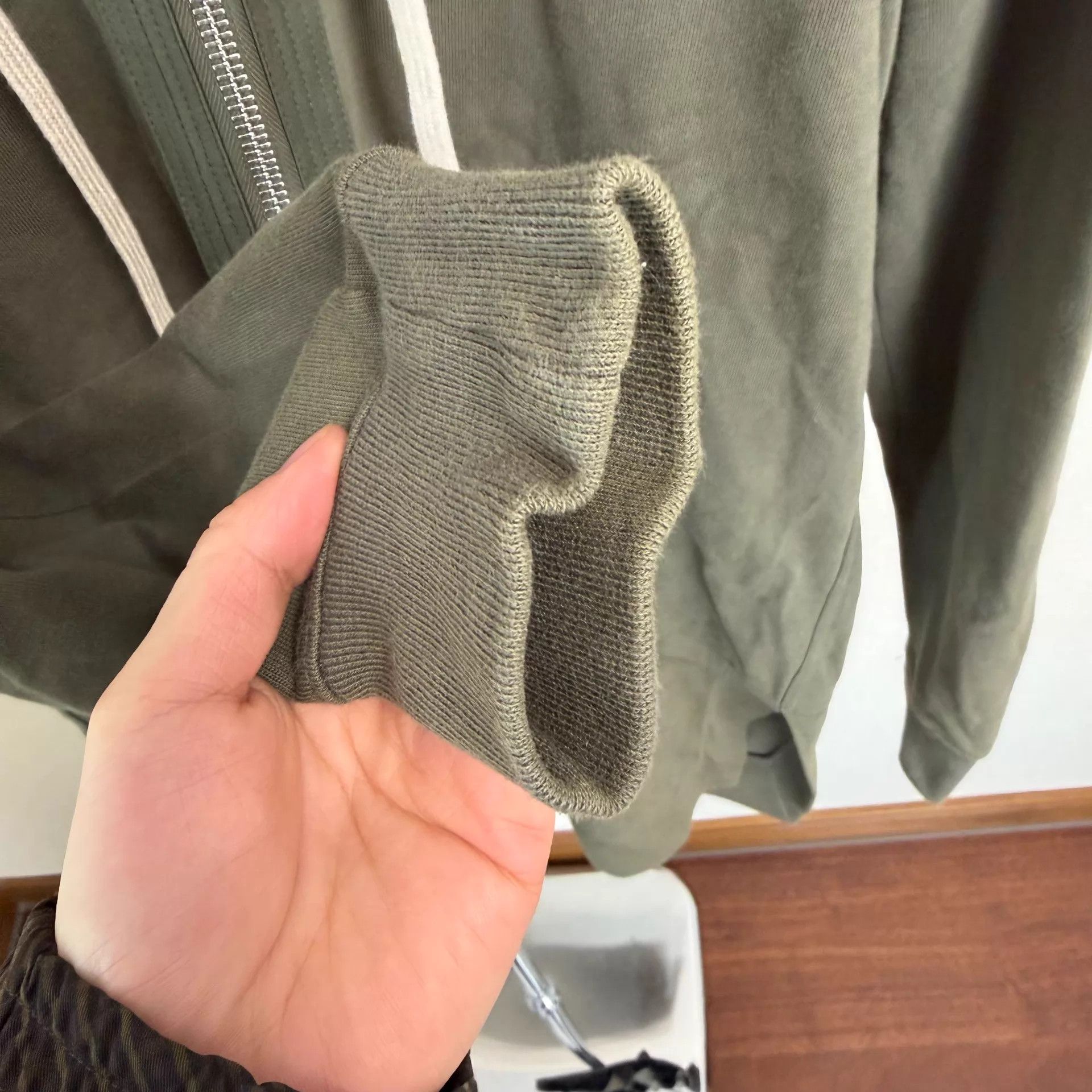 Rick Owens Rick Owens 16SS Olive Green Zip Hoodie M Size US M / EU 48-50 / 2 - 5 Thumbnail