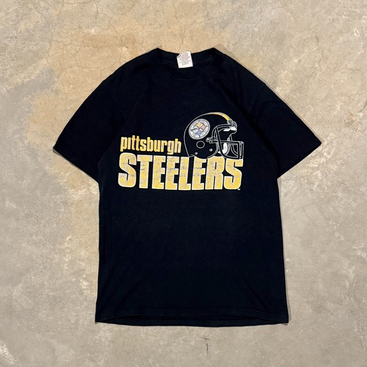 Vintage 80s Pittsburgh Steelers Faded Distressed Paper Thin Tee ERD Size US S / EU 44-46 / 1 - 1 Thumbnail