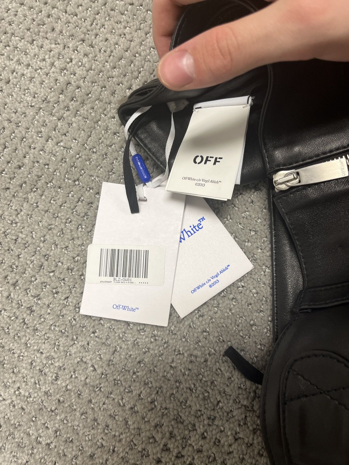 Off-White Zip Leather Cargo Pants
