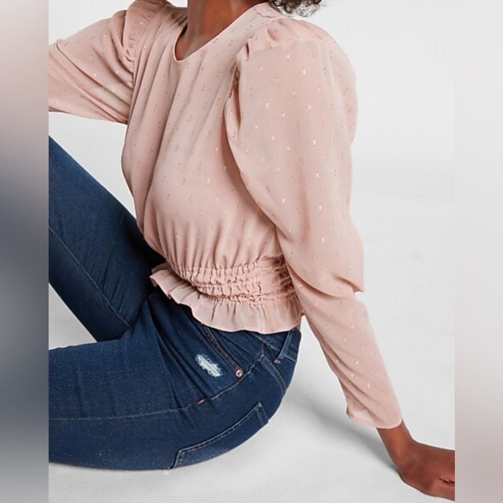 Other New Chic Blush Women's Blouse with Ruched Waist size XS Size XS / US 0-2 / IT 36-38 - 2 Thumbnail