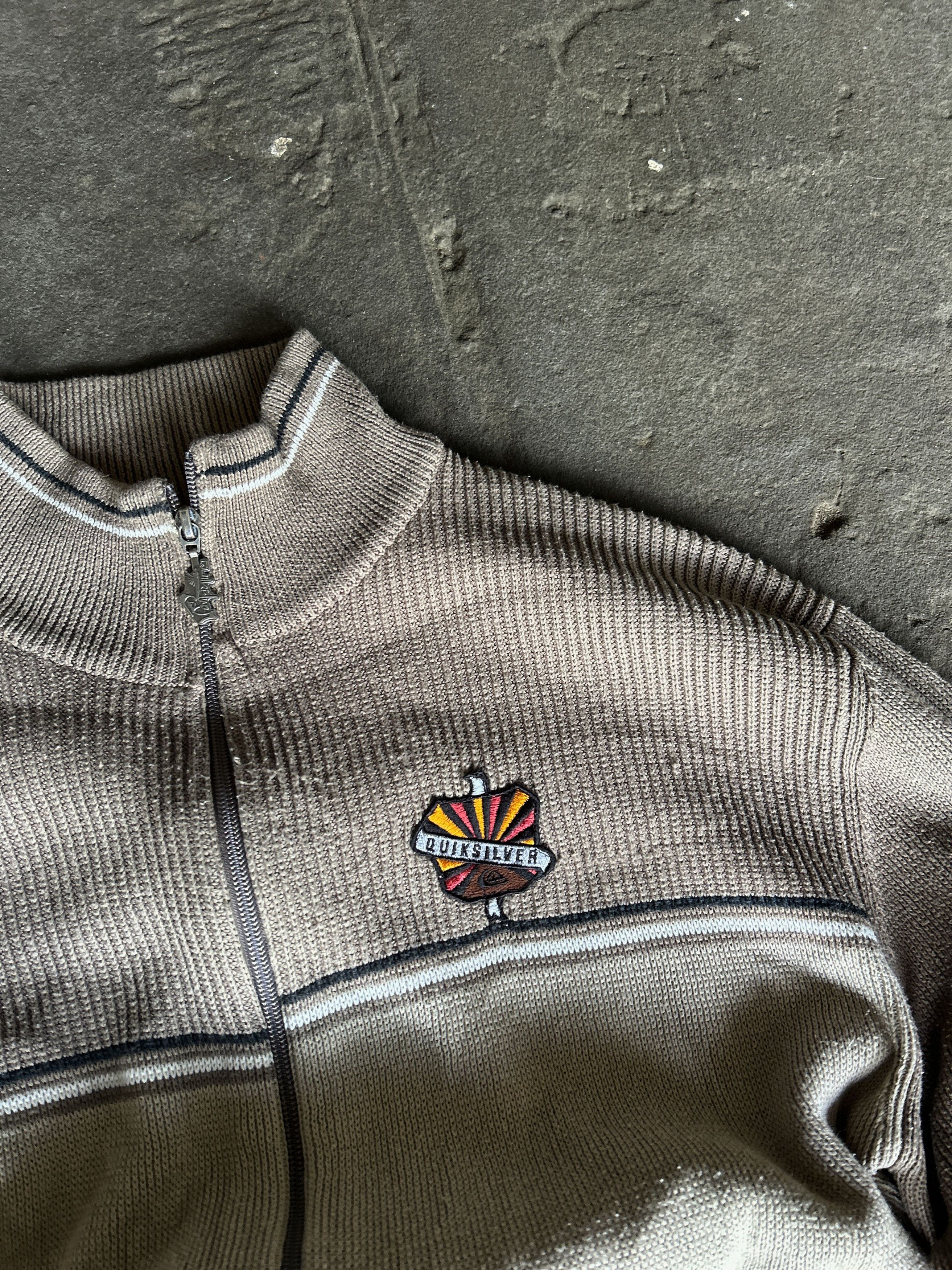 Quiksilver Quiksilver Y2K Zip Up Knit Sweater Surf Archive Beige Size US M / EU 48-50 / 2 - 3 Thumbnail