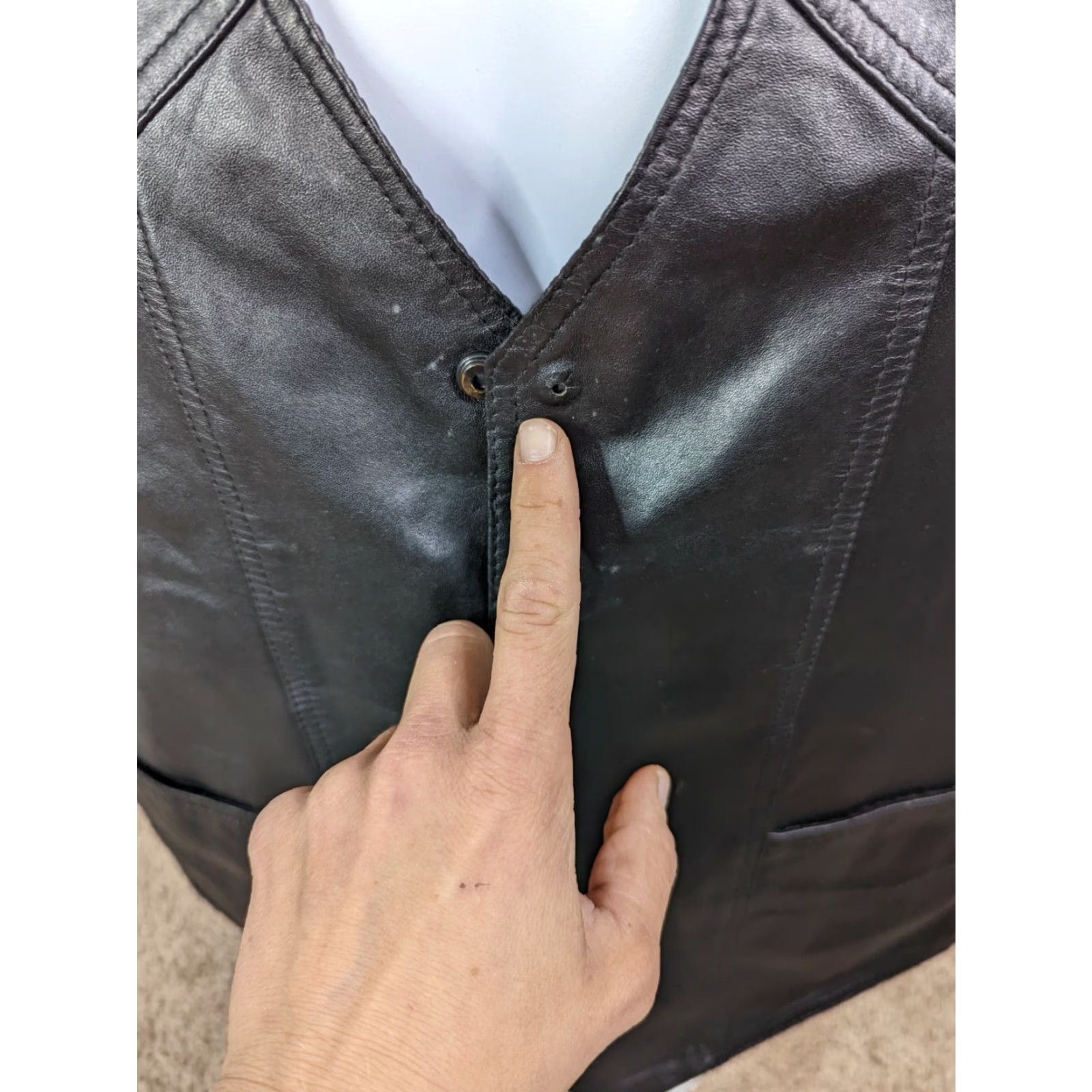 Vintage VINTAGE Dream Apparel USA Bikers Leather Motorcycle Men's Vest 40 M Black Size 44 Pit to Pit 22.5 Length 22.5 (Adult Mens) Size US M / EU 48-50 / 2 - 3 Thumbnail