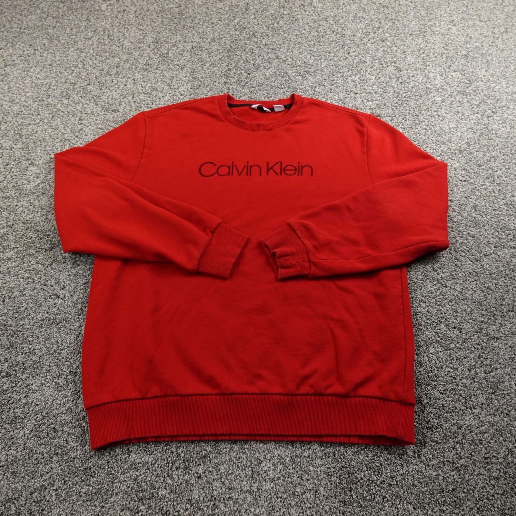 Calvin Klein Calvin Klein Sweatshirt Mens XL Red Logo Pullover Crewneck Graphic Print All Seasons Fleece Cotton Polyester Size US XL / EU 56 / 4 - 2 Thumbnail