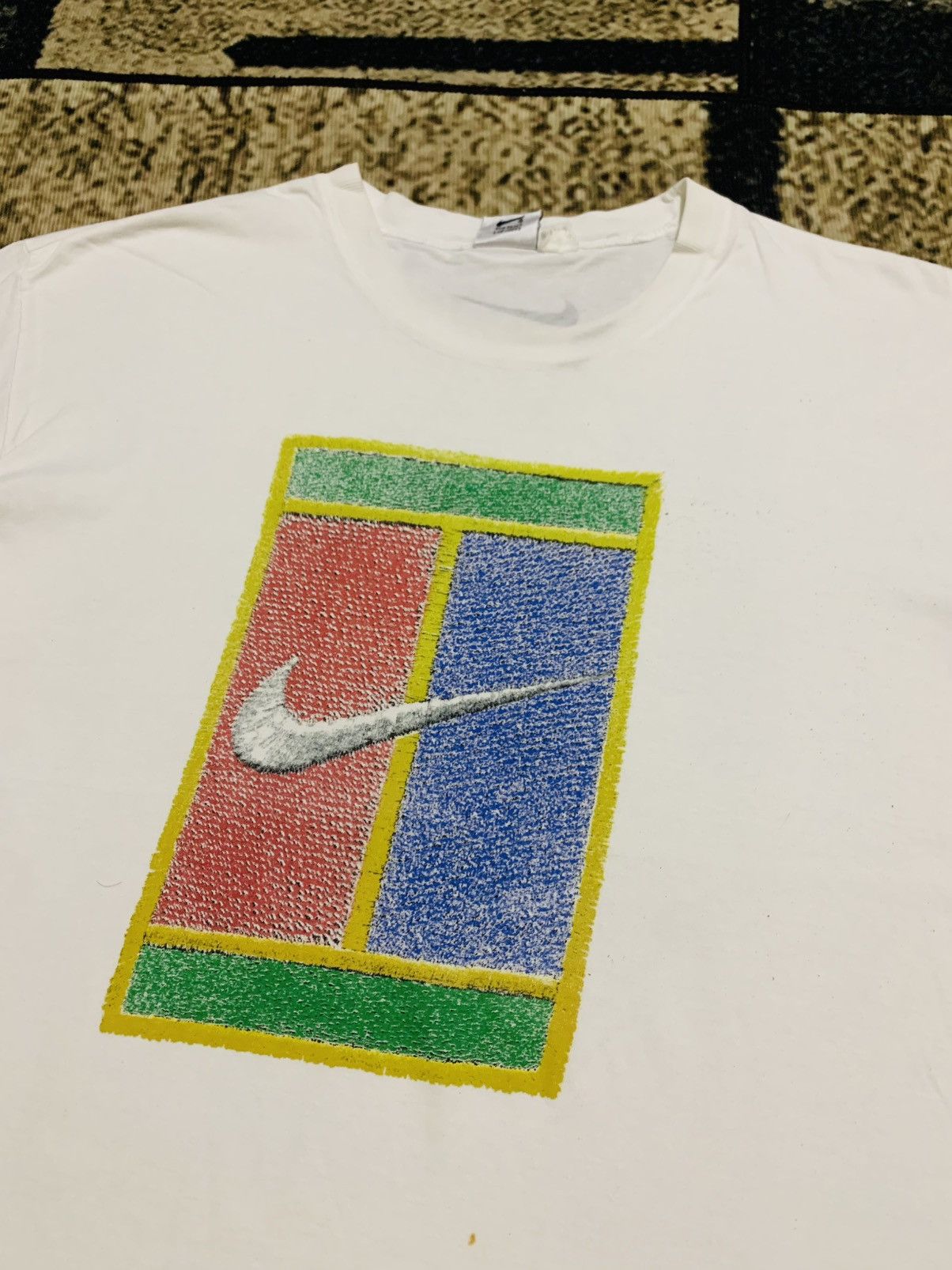 Nike LAST DROP#Vintage Nike Court Big Logo Single Stitch Size US L / EU 52-54 / 3 - 6 Thumbnail