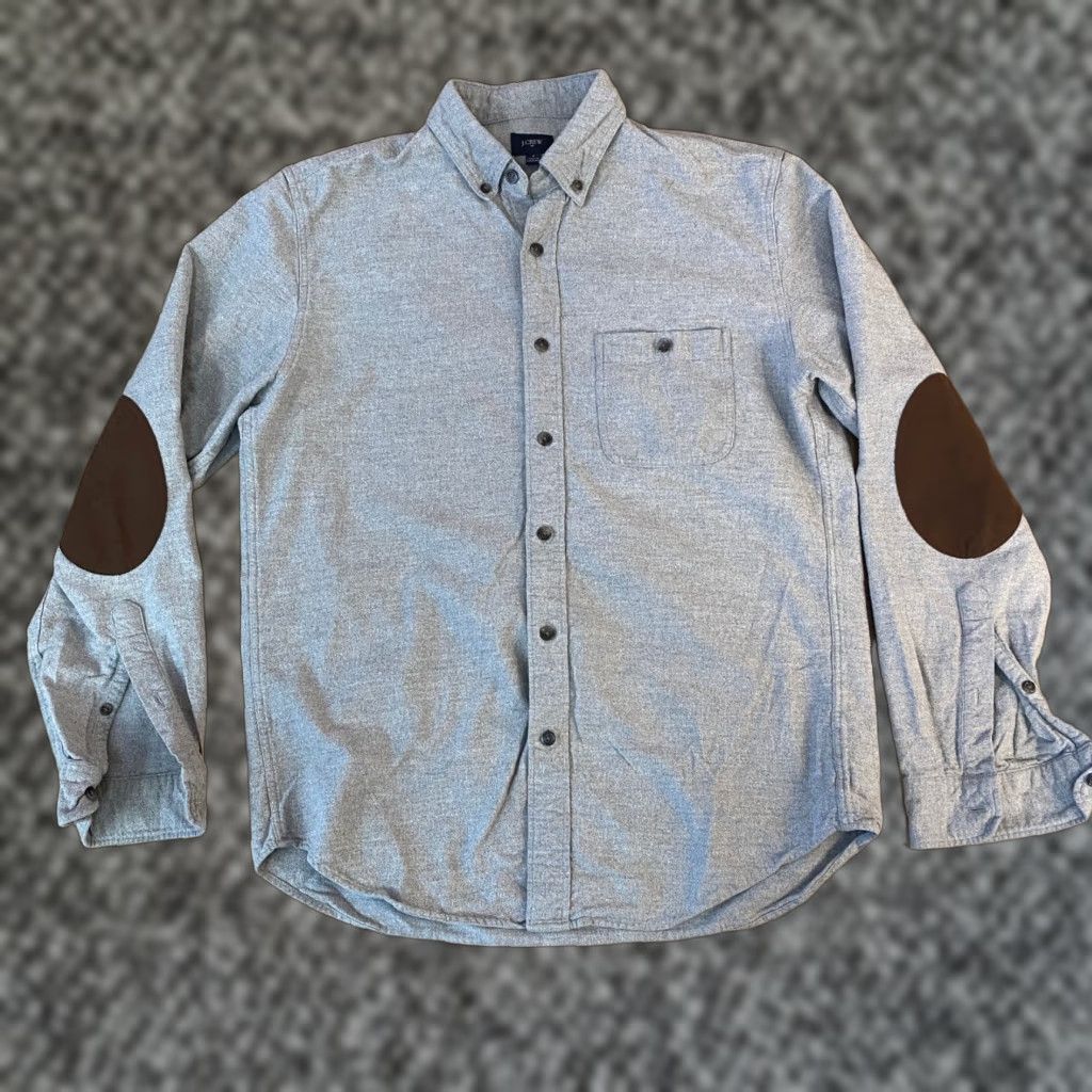 J.Crew J.Crew Shirt Mens M Flannel Button-Down Elbow Patches Gray 42 Chest Preppy Classic Workwear Casual Business Modern Colture? Size US M / EU 48-50 / 2 - 1 Thumbnail