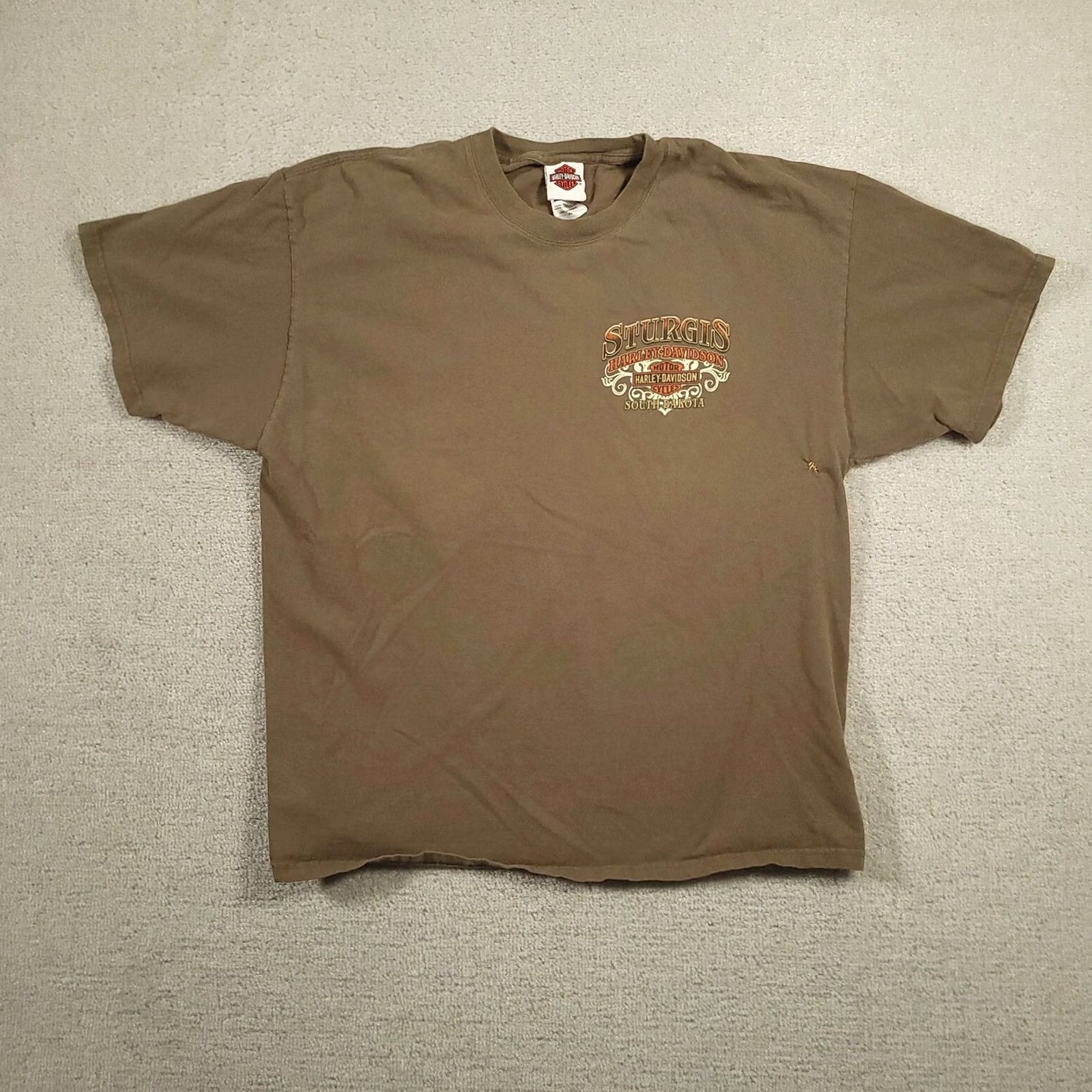 Harley Davidson VINTAGE Harley-Davidson Sturgis South Dakota Shirt Mens XL Green Double Sided Motorcycle T-Shirt Graphic Print Logo Size US XL / EU 56 / 4 - 2 Thumbnail