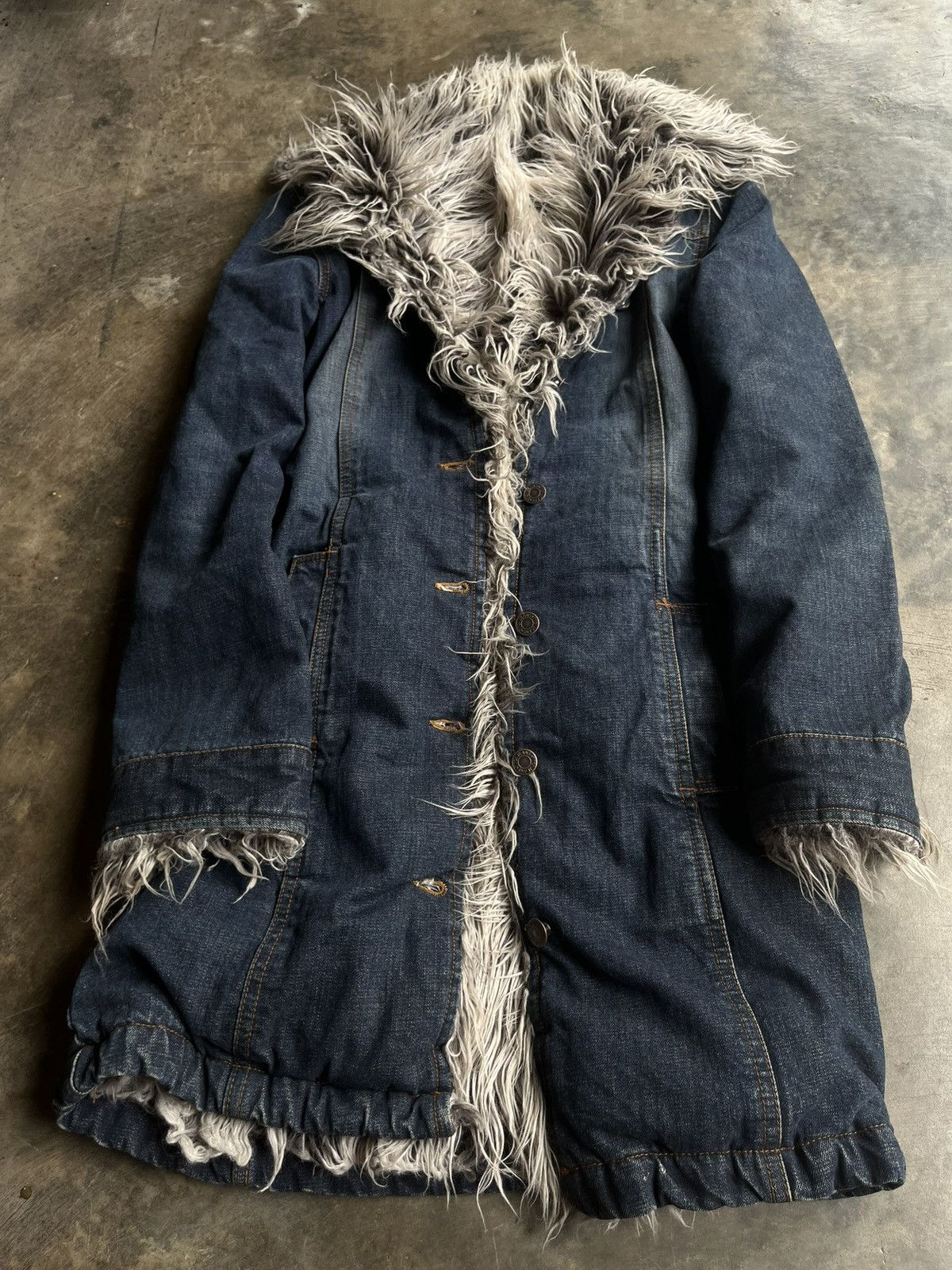 Isamu Katayama Backlash JAPANESE 2000’s CRAZY FUR DENIM JACKET VKEI GOTHIC STYLE Size US S / EU 44-46 / 1 - 13 Thumbnail