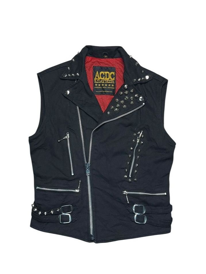 Seditionaries ACDC Leather Punk Vest Jacket Spike Studded Style Size US M / EU 48-50 / 2 - 1 Thumbnail