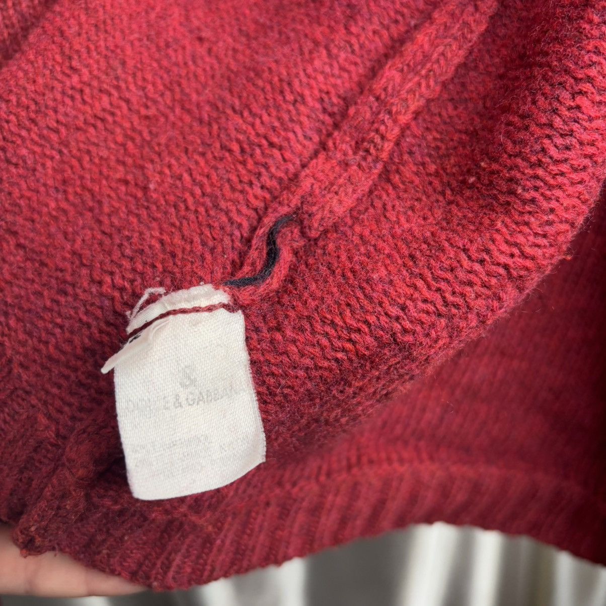 Dolce & Gabbana × Vintage vintage d&g sweater zip woolen burgundy Dolce & Gabbana Size M / US 6-8 / IT 42-44 - 13 Thumbnail