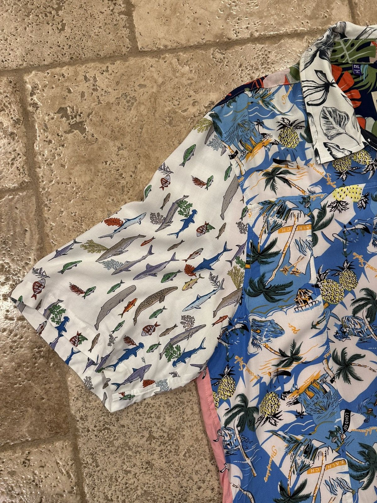 Gallery Dept. Gallery Dept Patchwork Hawaiian Button Up Parker Shirt Size US XXL / EU 58 / 5 - 7 Thumbnail
