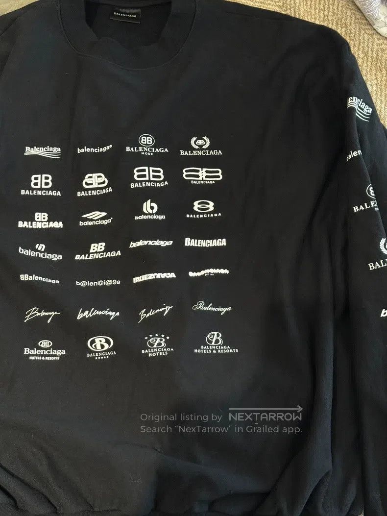 Balenciaga Balenciaga Letter Pattern Printed Round Neck Long Sleeve S Size M / US 6-8 / IT 42-44 - 2 Thumbnail