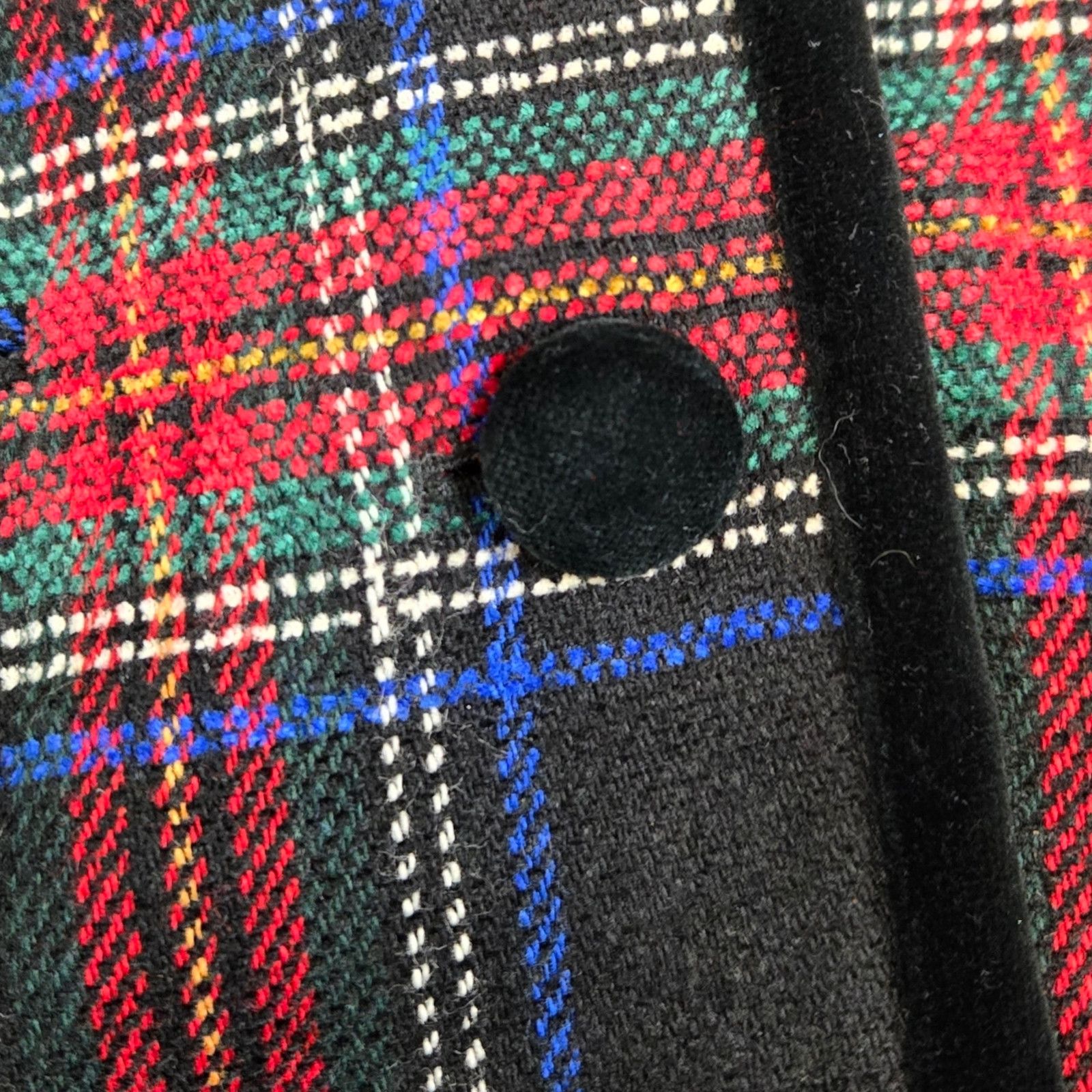 Vintage 90s Tartan Wool Velvet Trim Blazer Size 4 Size S / US 4 / IT 40 - 5 Thumbnail