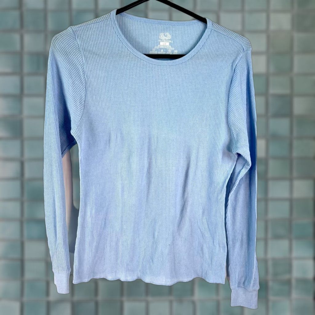 Fruit Of The Loom Fruit Of The Loom Mens T-Shirt Long Sleeve Thermal Pullover Blue Sz L Crew Neck Size US L / EU 52-54 / 3 - 1 Thumbnail