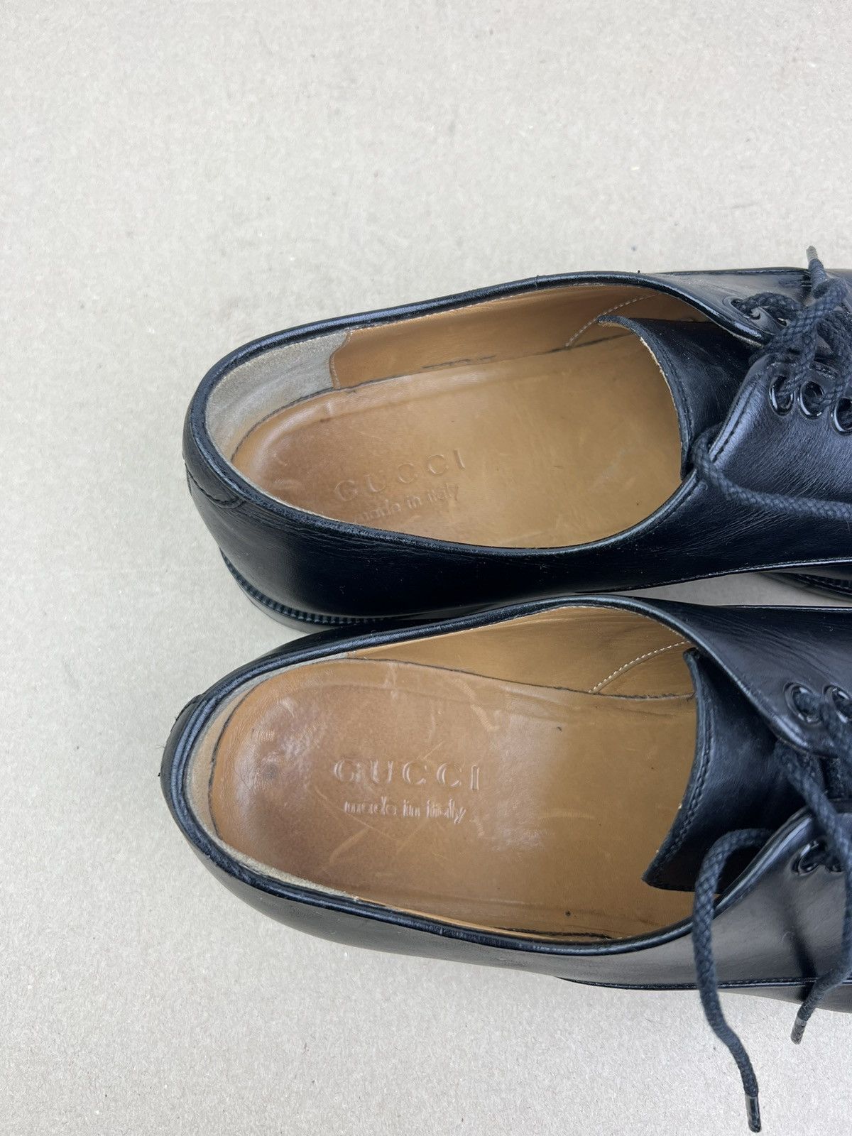 Gucci GUCCI Derby Leather Shoes Lace Up Web Stripe Black Men’s Size US 10.5 / EU 43-44 - 17 Thumbnail