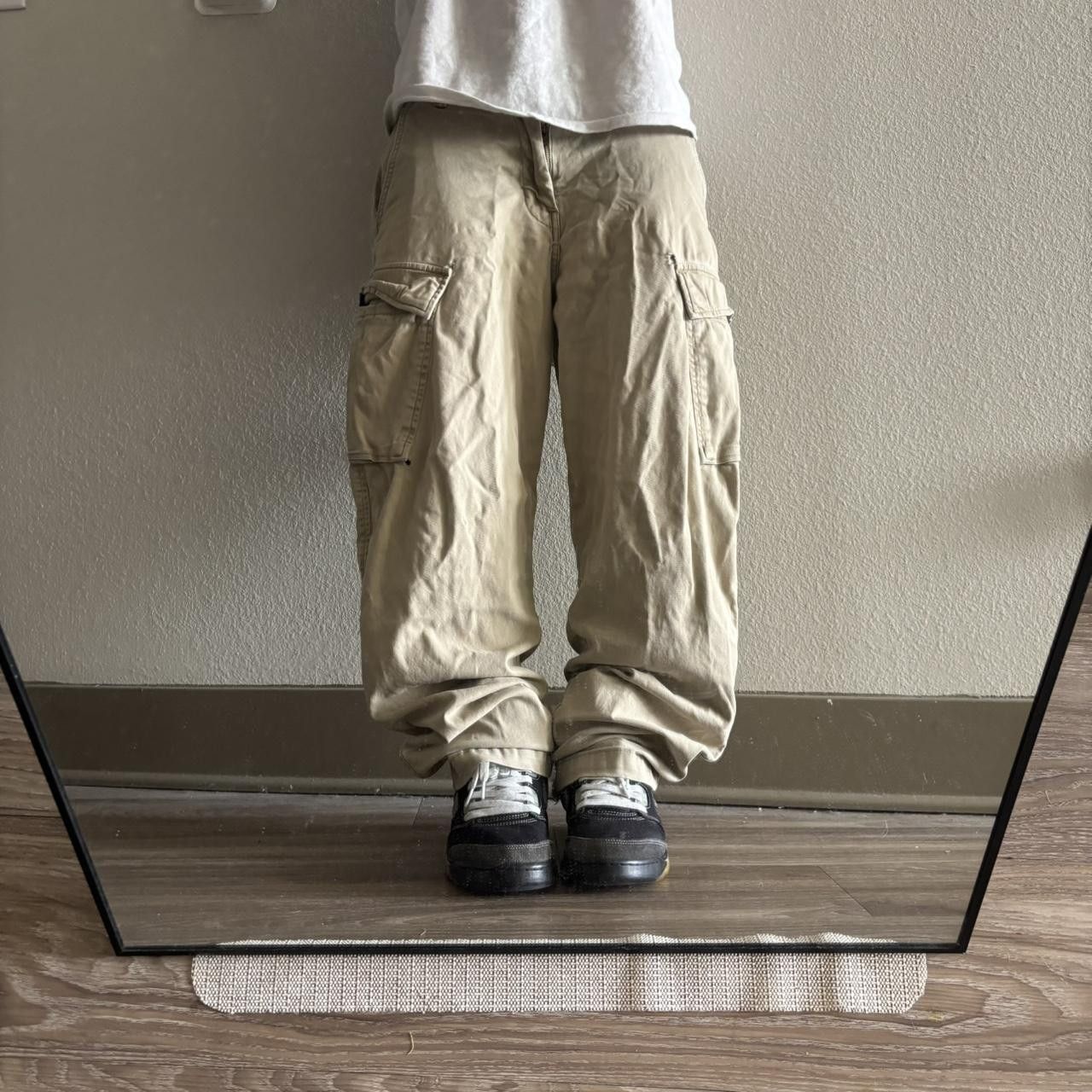 Levi's Crazy Vintage Y2K/2000s Khaki Cream Levis Skater Cargo Pants! 34x30 Size US 34 / EU 50 - 1 Thumbnail