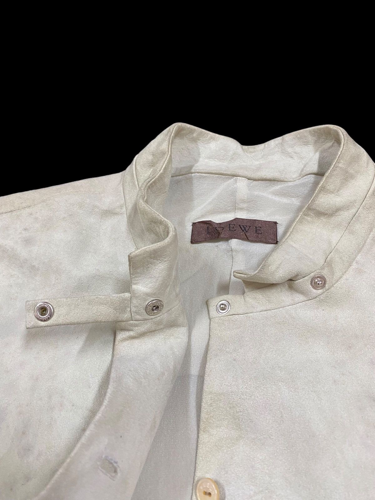 Loewe Authentic🔥Loewe Goat Skin/Silk Liner Button Ups Shirt Size US XXS / EU 40 - 13 Thumbnail
