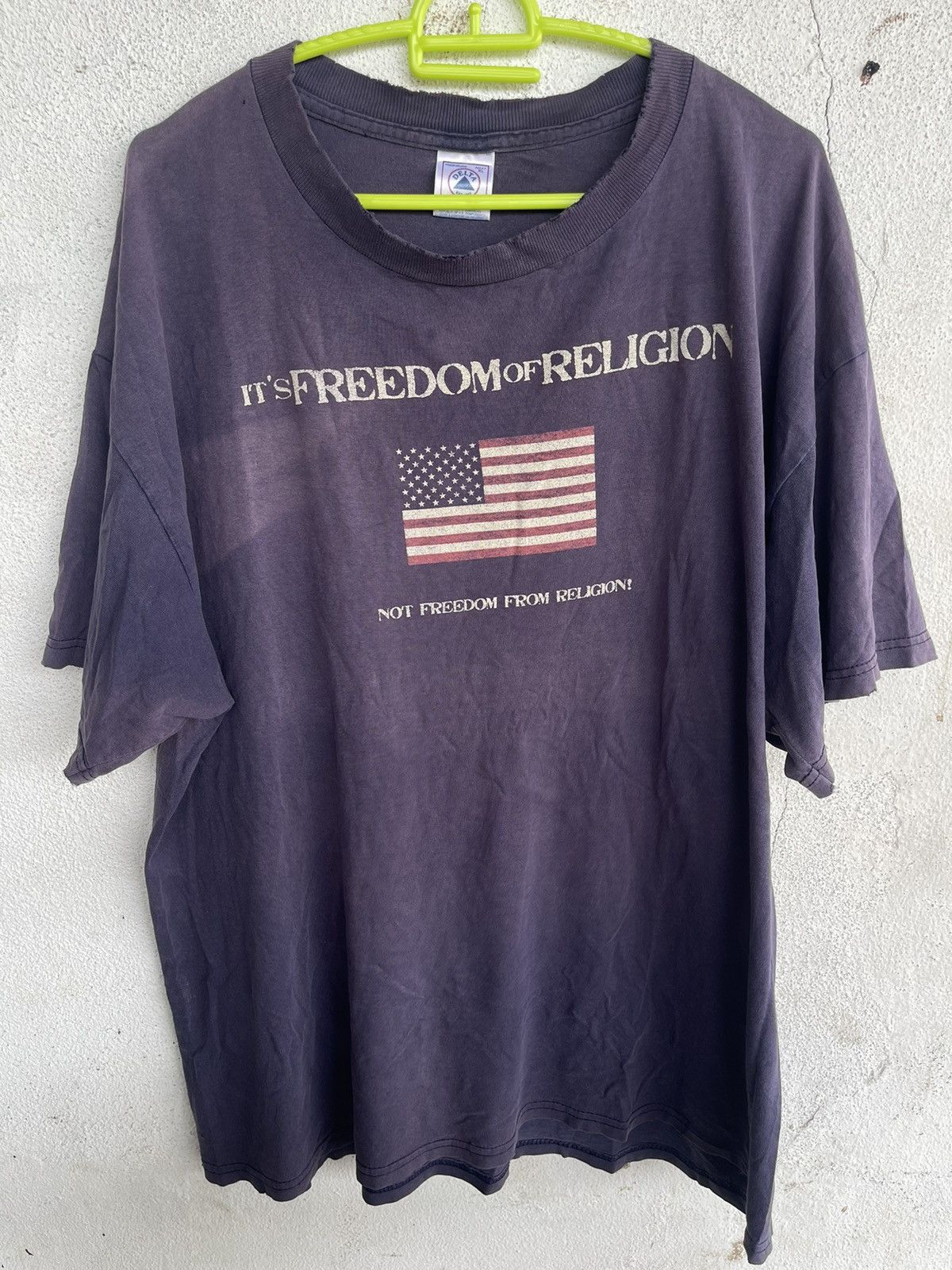 Vintage 90s Sunfaded Delta “its Freedom of Religion” Tees