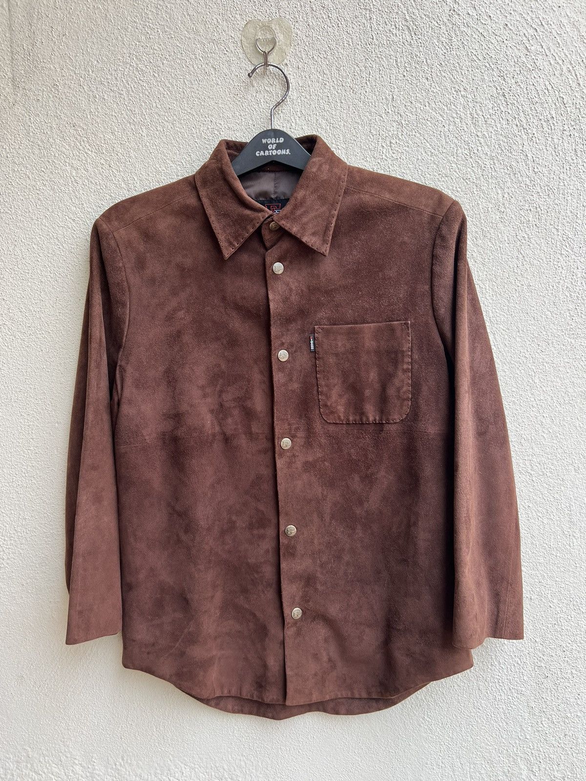 Leather Vintage FIGARO Paris Brown Sheepskin Suede Leather Shirt Size US M / EU 48-50 / 2 - 21 Thumbnail