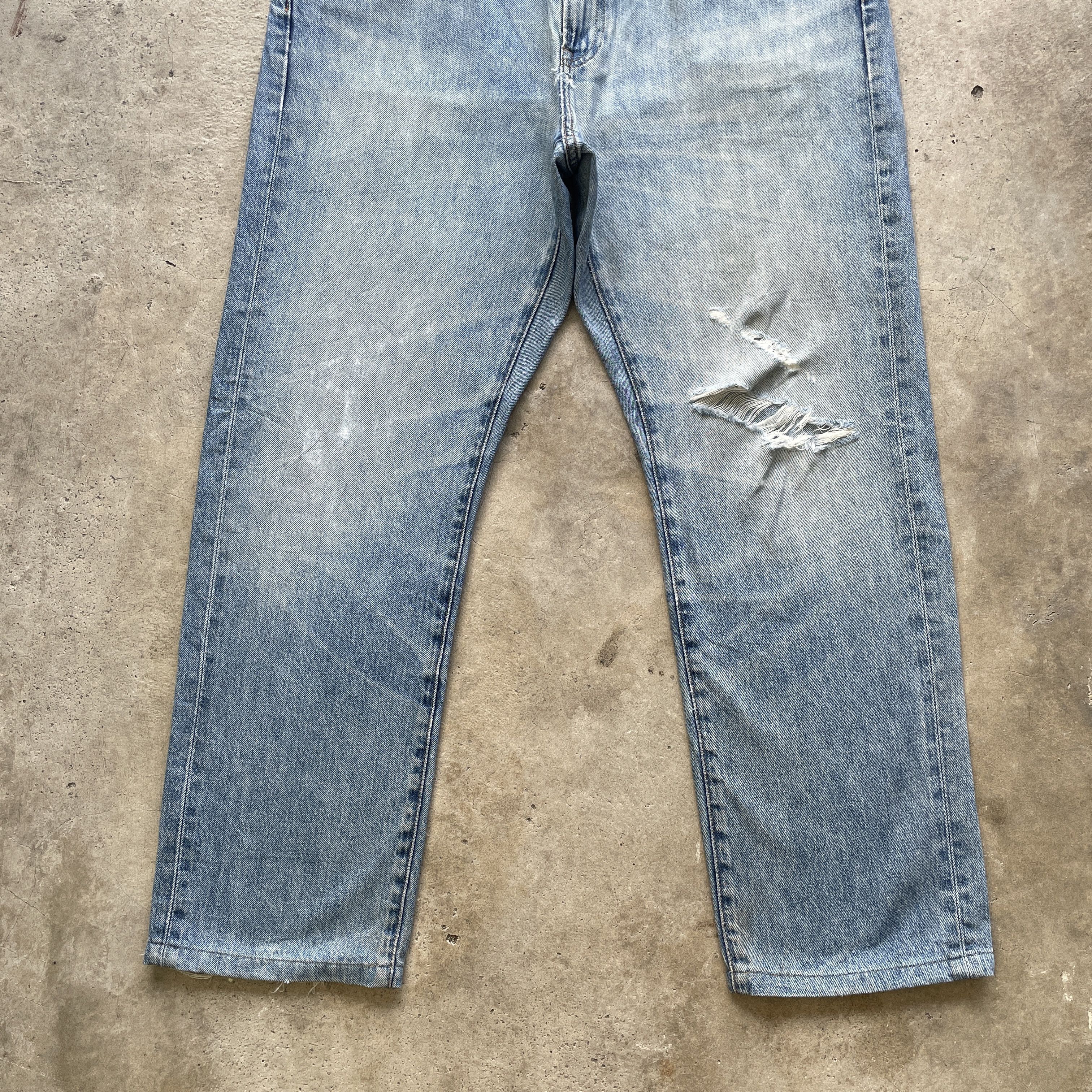 Japanese Brand VINTAGE JAPANESE FADED DENIM DISTRESSED JEANS PANTS W37 Size US 37 - 4 Thumbnail